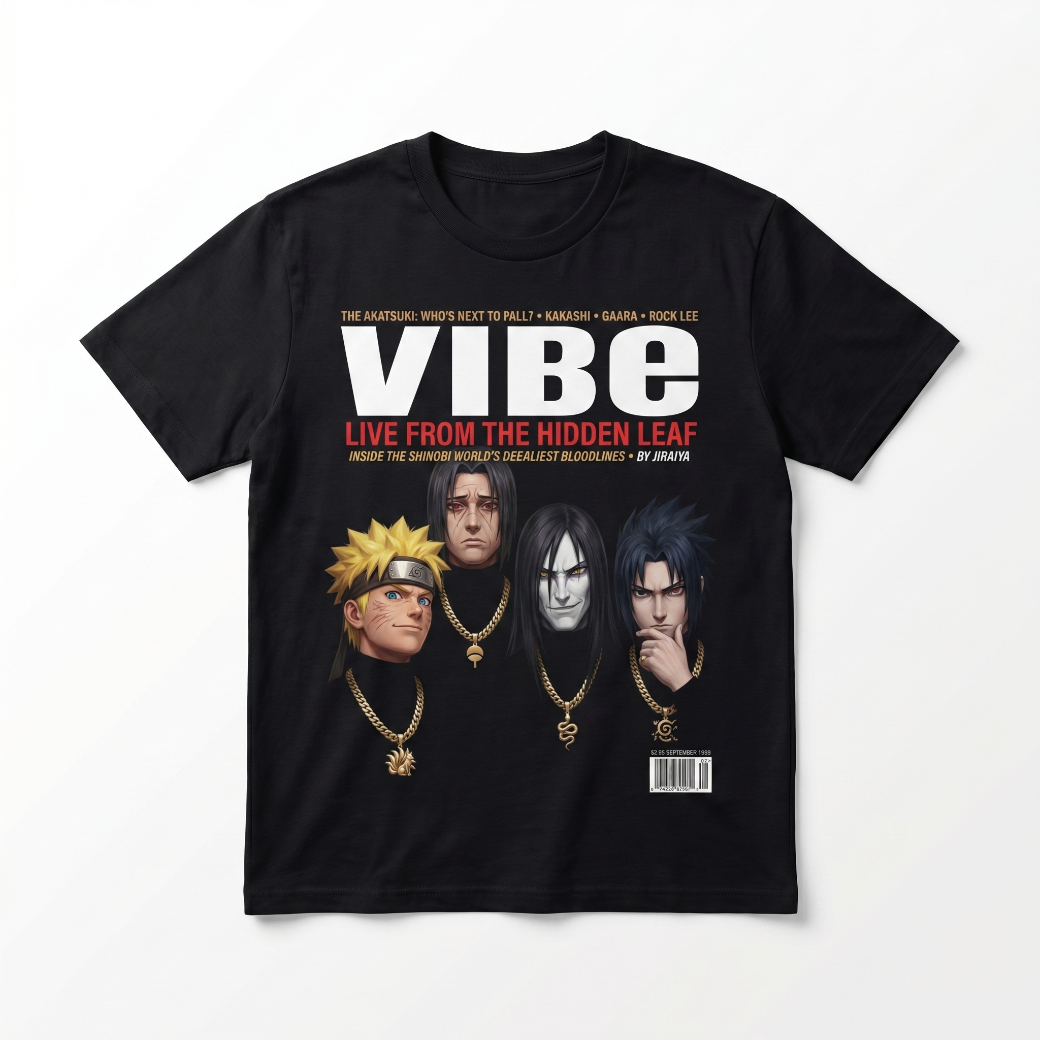 Naruto VIBE Magazine Tee — front mockup