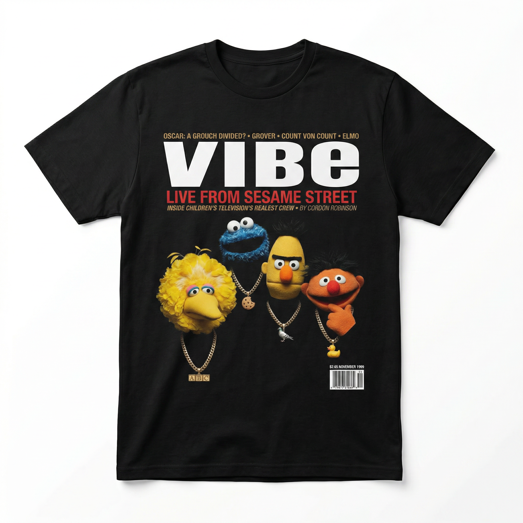 Sesame Street VIBE Magazine Tee — front mockup