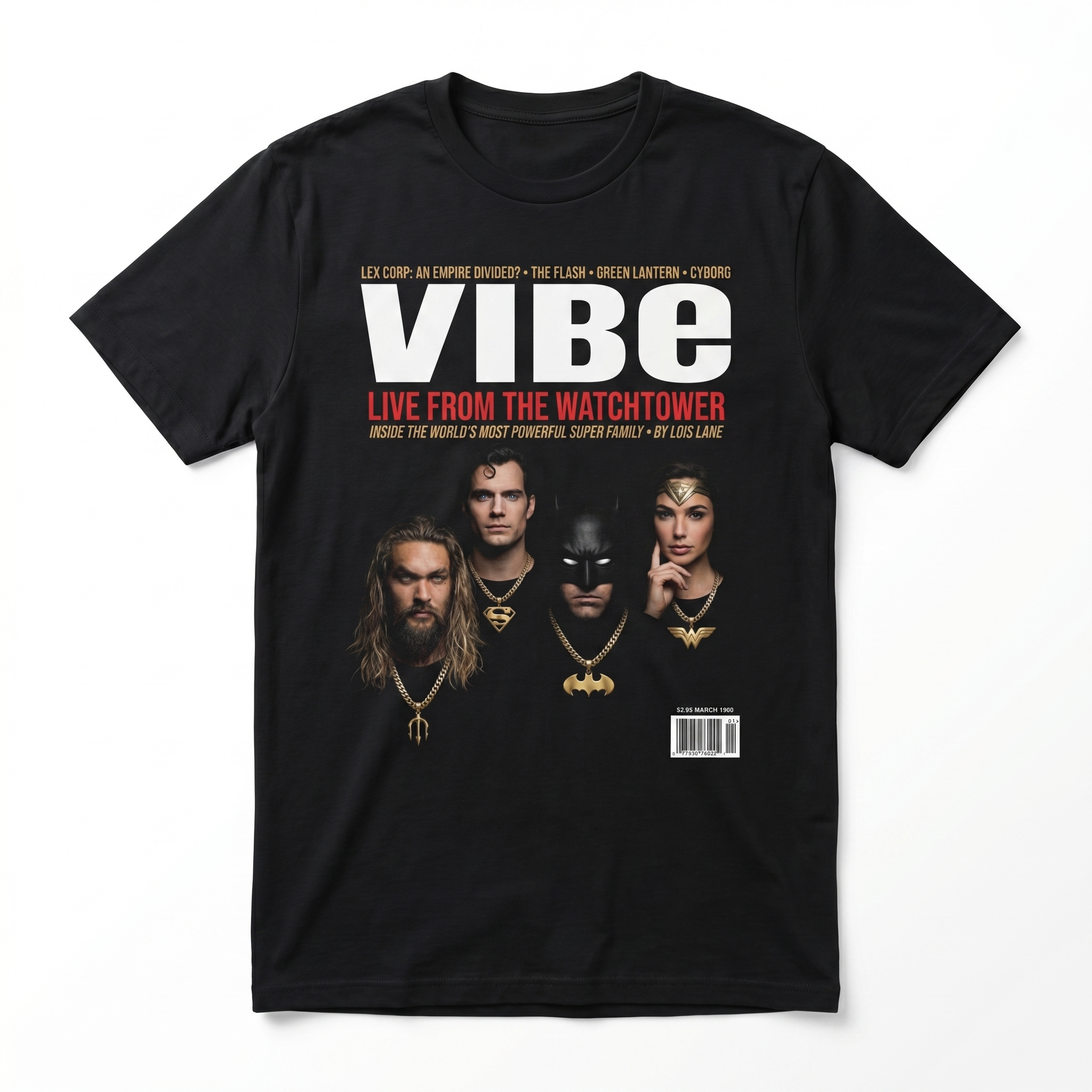 DC Superhero VIBE Magazine Tee — front mockup