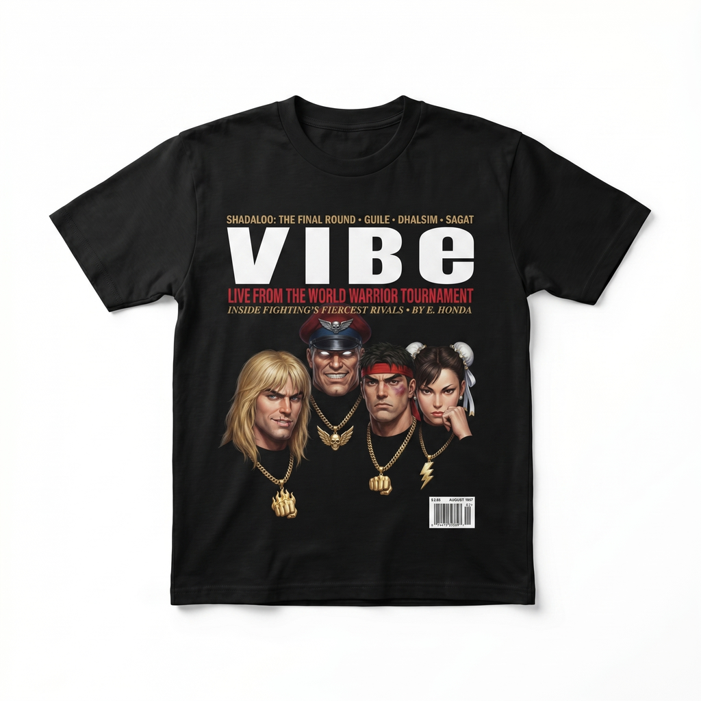 Street Fighter VIBE Magazine Tee — front mockup