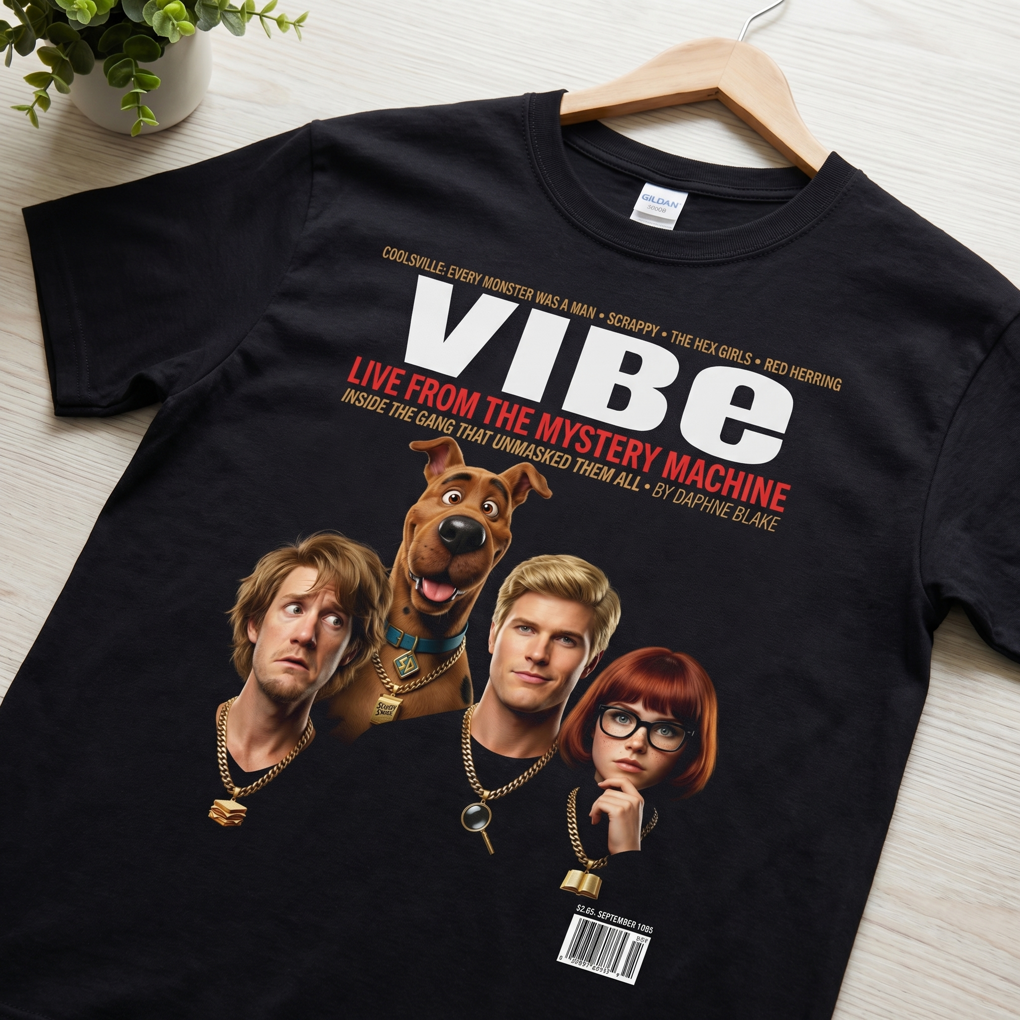 Scooby-Doo VIBE Magazine Tee — flat mockup