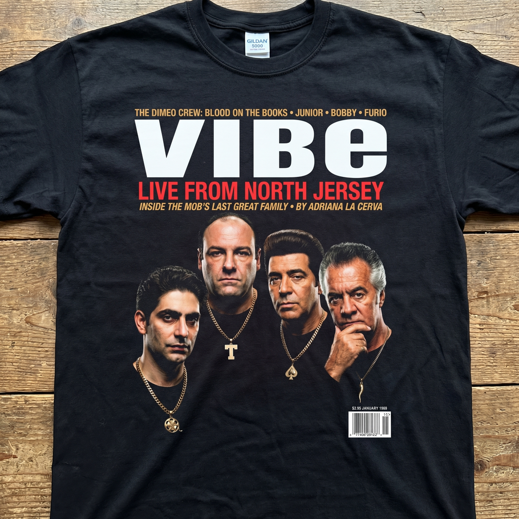 Sopranos VIBE Magazine Tee — flat mockup