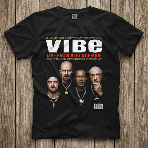 Breaking Bad VIBE Magazine Tee — flat mockup