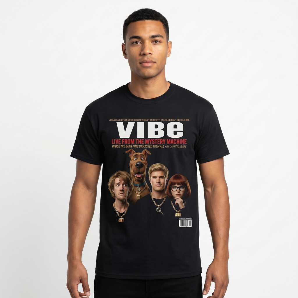 Scooby-Doo VIBE Magazine Tee — model mockup