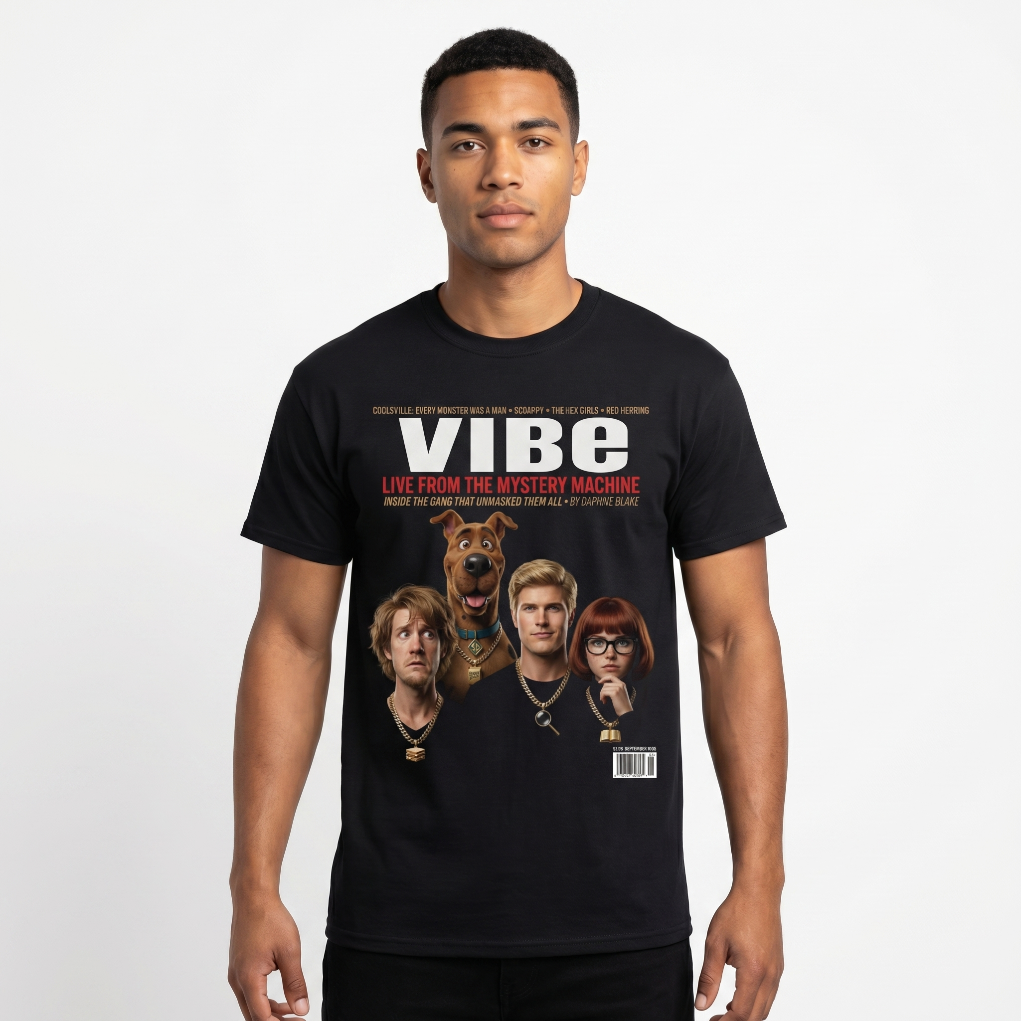 Scooby-Doo VIBE Magazine Tee — model mockup
