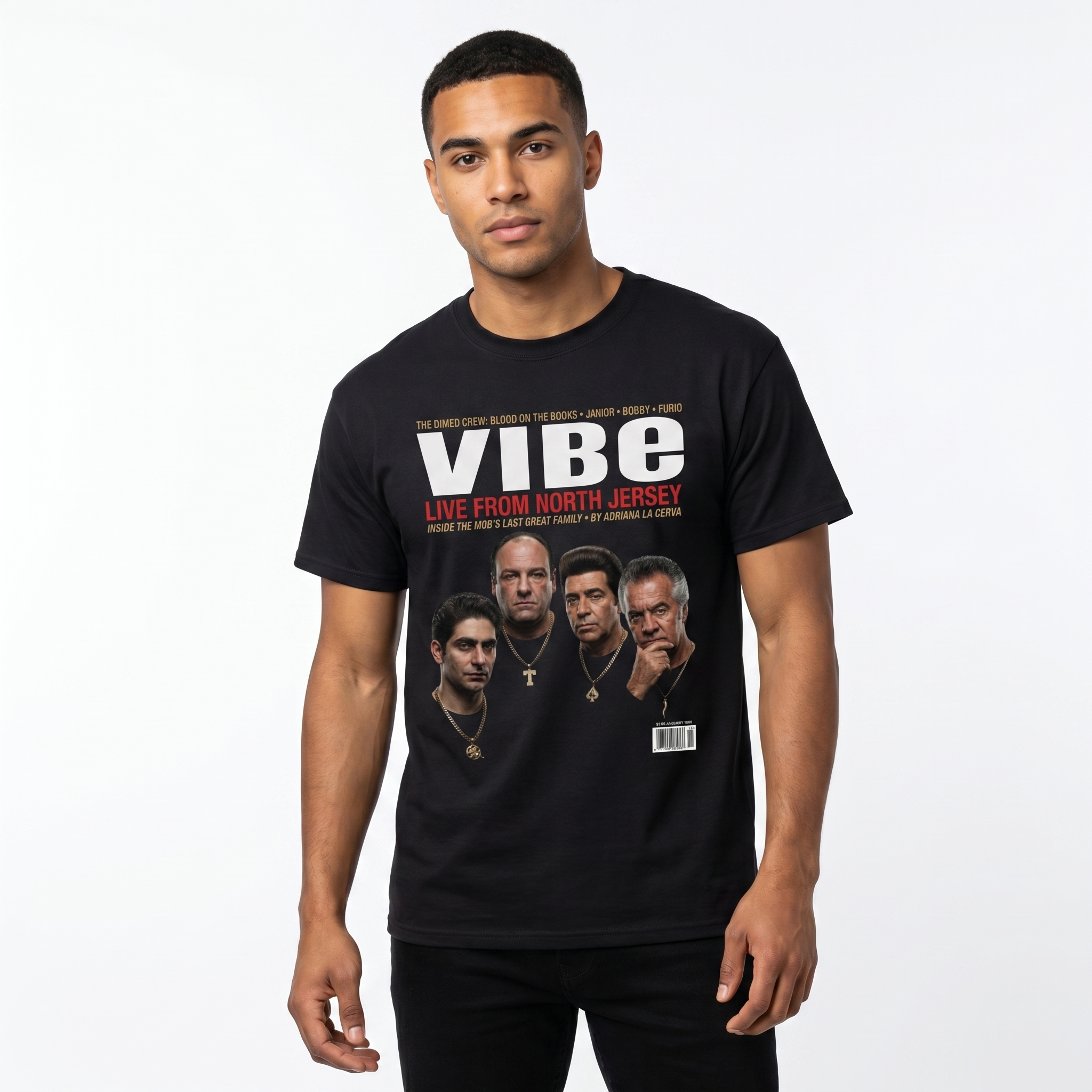 Sopranos VIBE Magazine Tee — model mockup