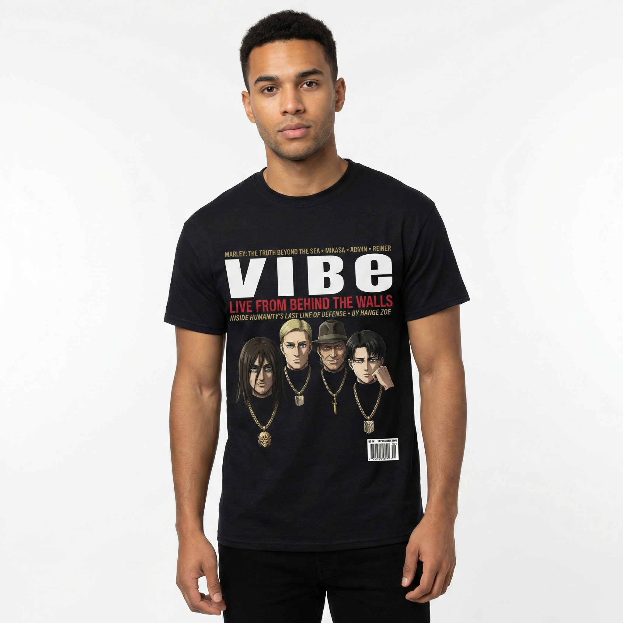 Attack on Titan VIBE Magazine Tee — model mockup