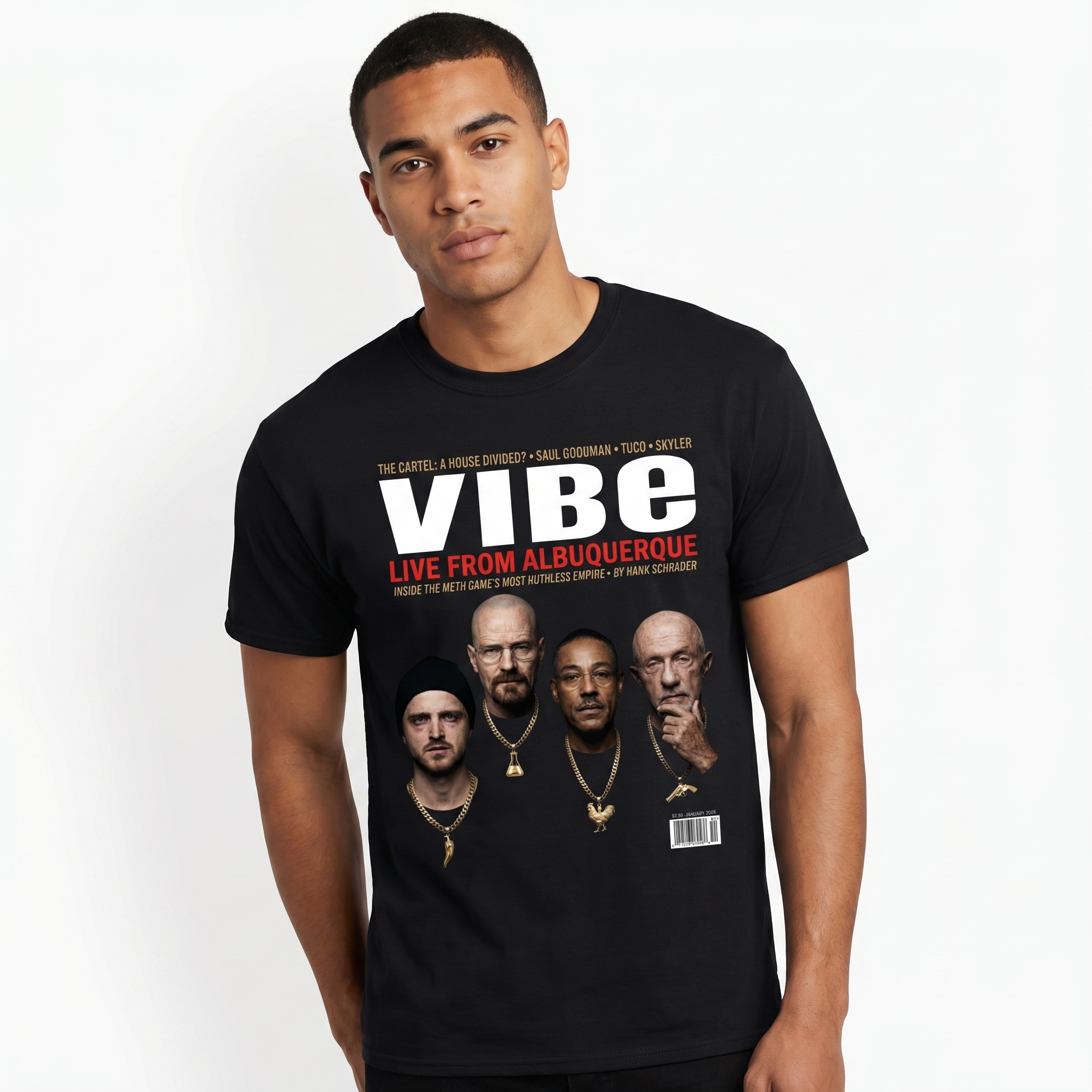 Breaking Bad VIBE Magazine Tee — model mockup