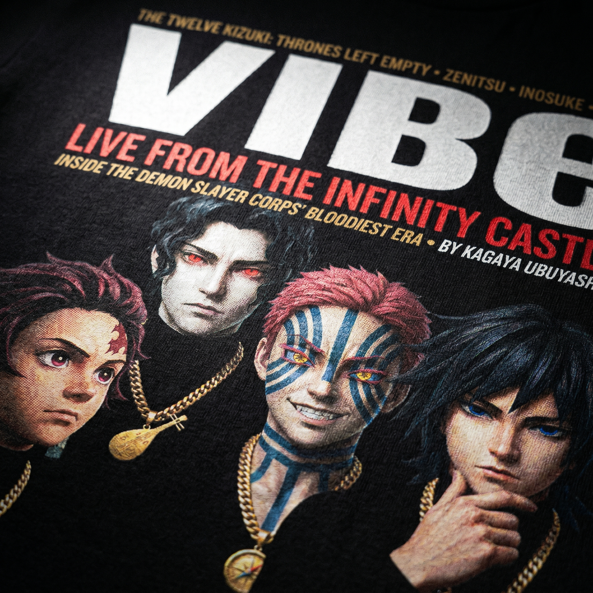 Demon Slayer VIBE Magazine Tee — closeup mockup