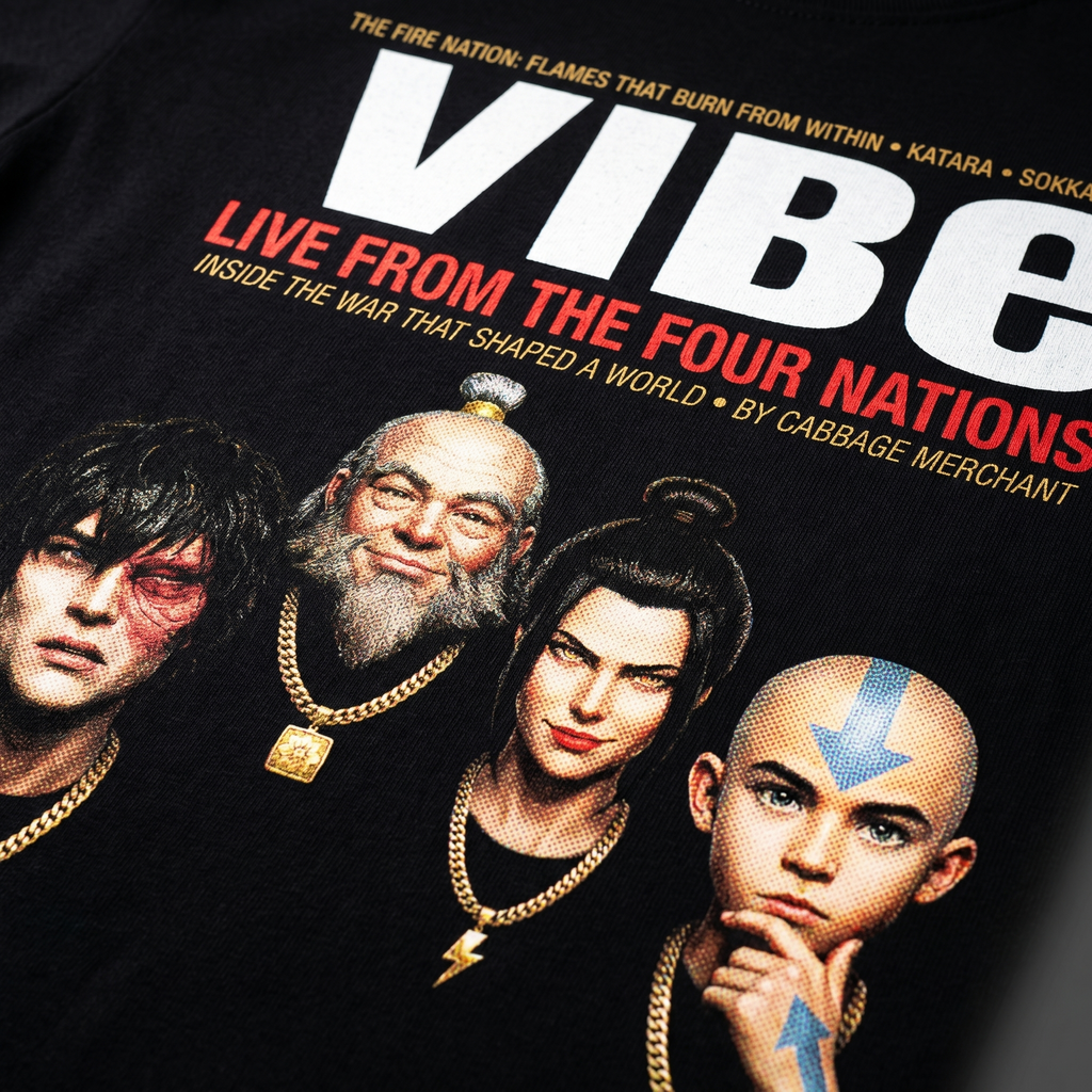 Avatar Last Airbender VIBE Magazine Tee — closeup mockup