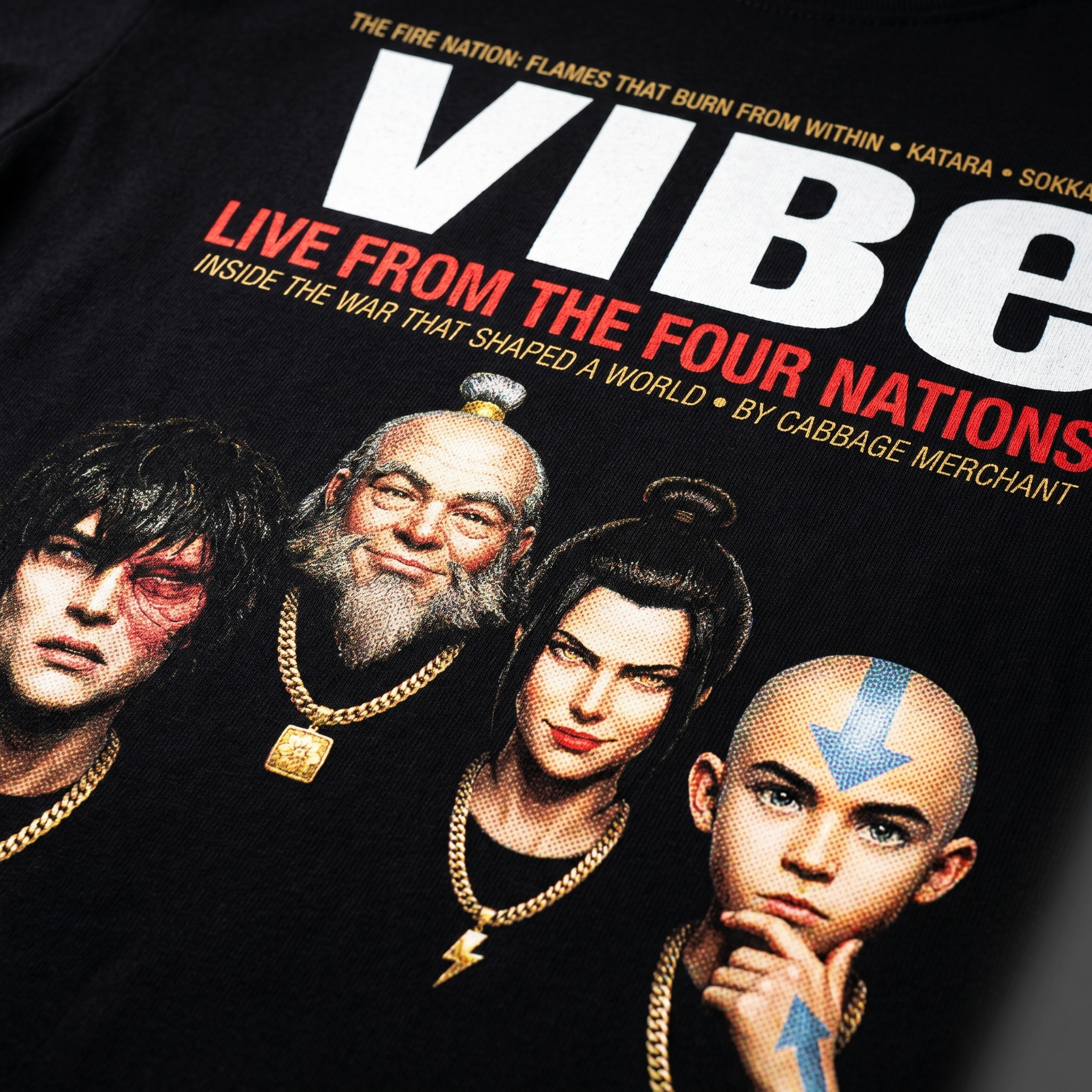 Avatar Last Airbender VIBE Magazine Tee — closeup mockup