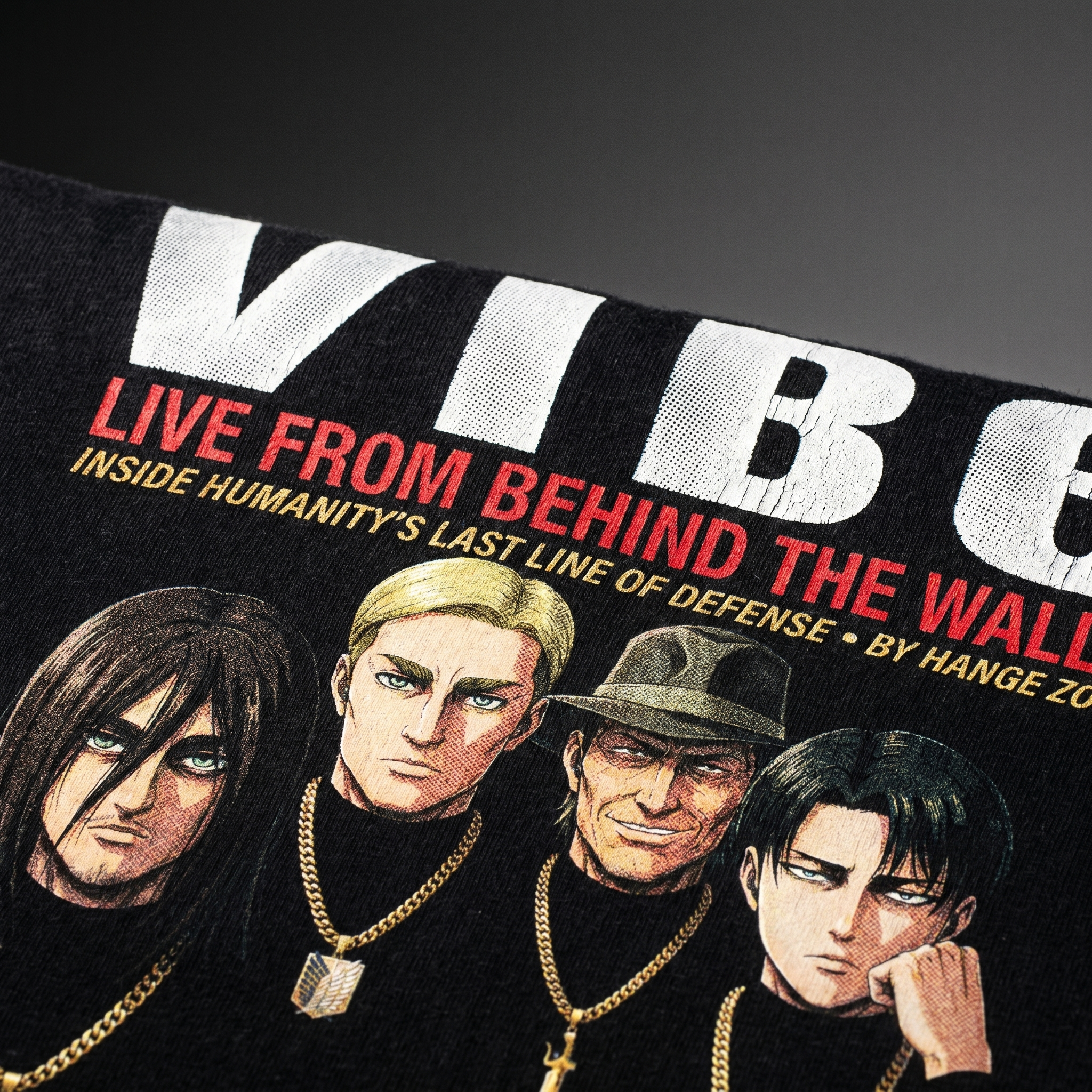 Attack on Titan VIBE Magazine Tee — closeup mockup