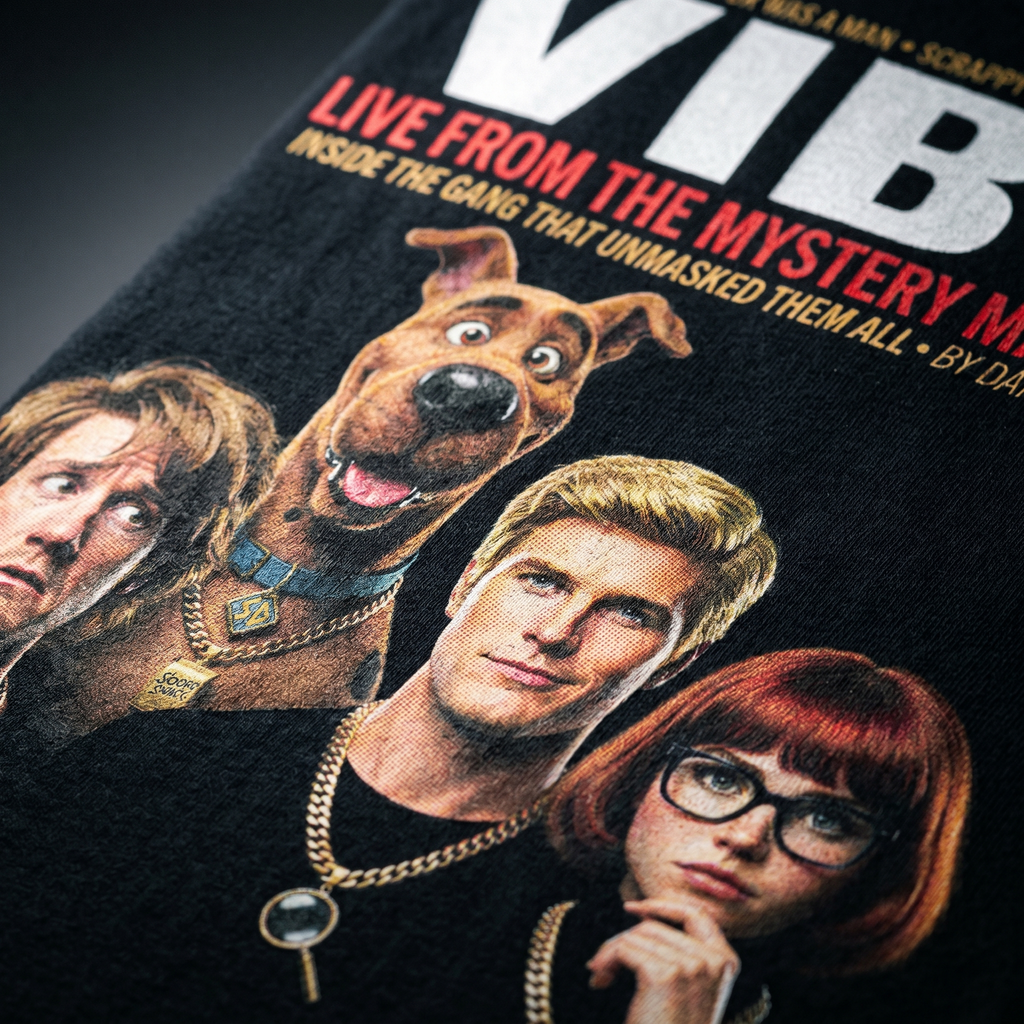Scooby-Doo VIBE Magazine Tee — closeup mockup