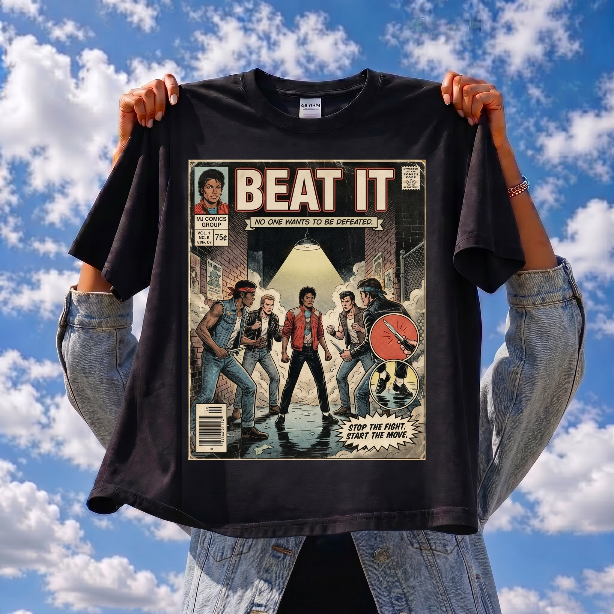 Michael Jackson Beat It Comic Tee