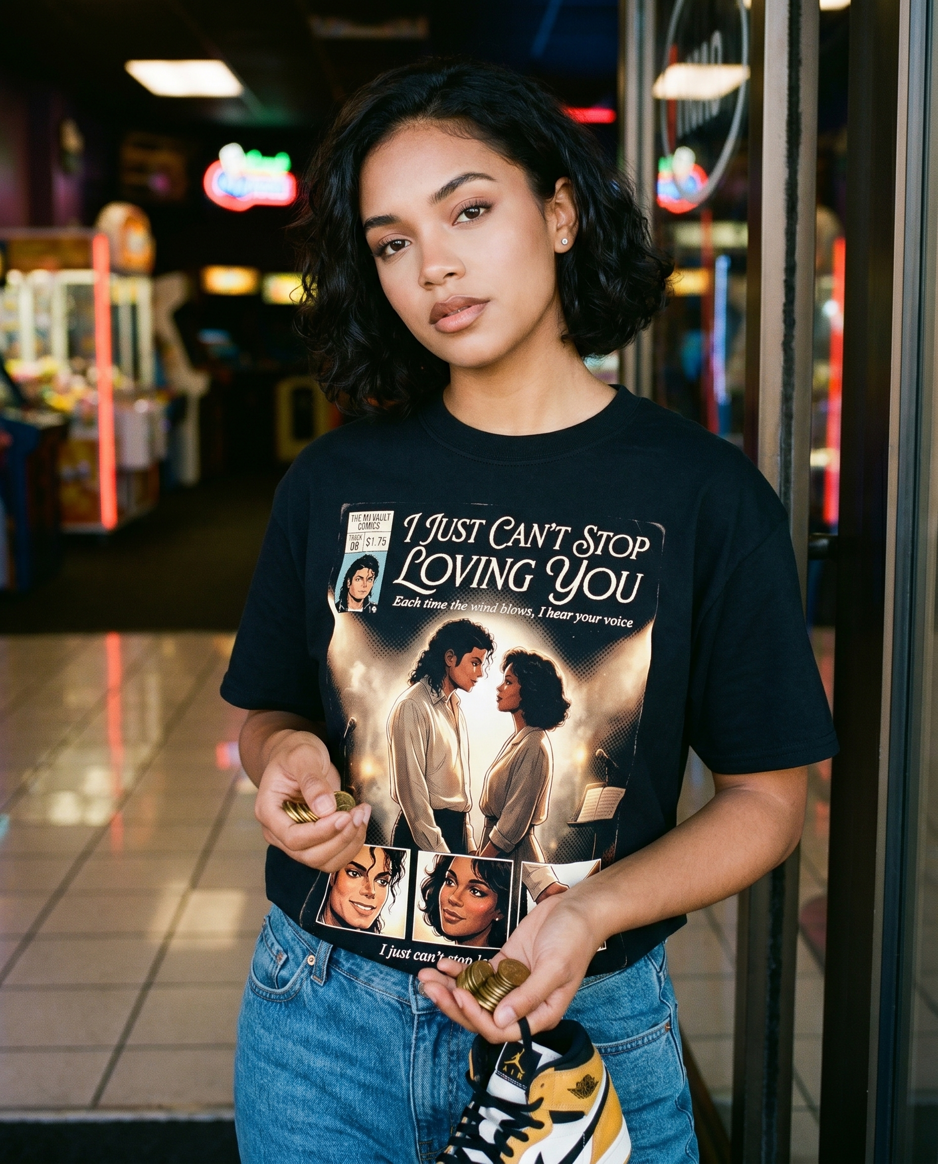 Michael Jackson I Just Can't Stop Loving You Comic Tee