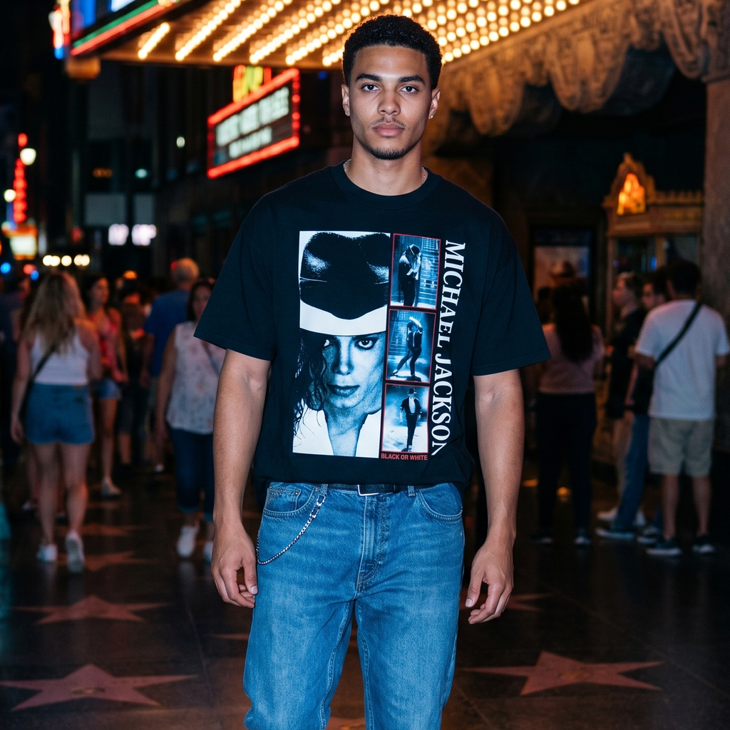 MJ Black or White Halftone Tee