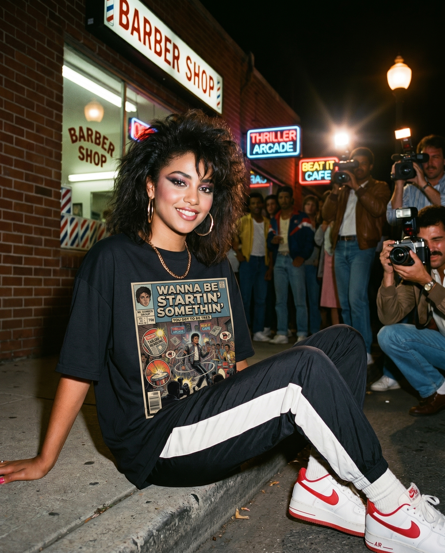 Michael Jackson Wanna Be Startin Somethin Comic Tee