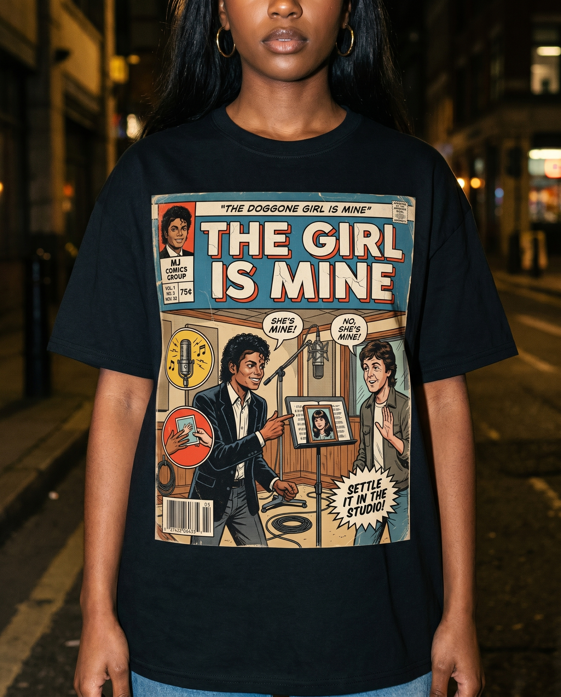 Michael Jackson The Girl is Mine Comic Tee