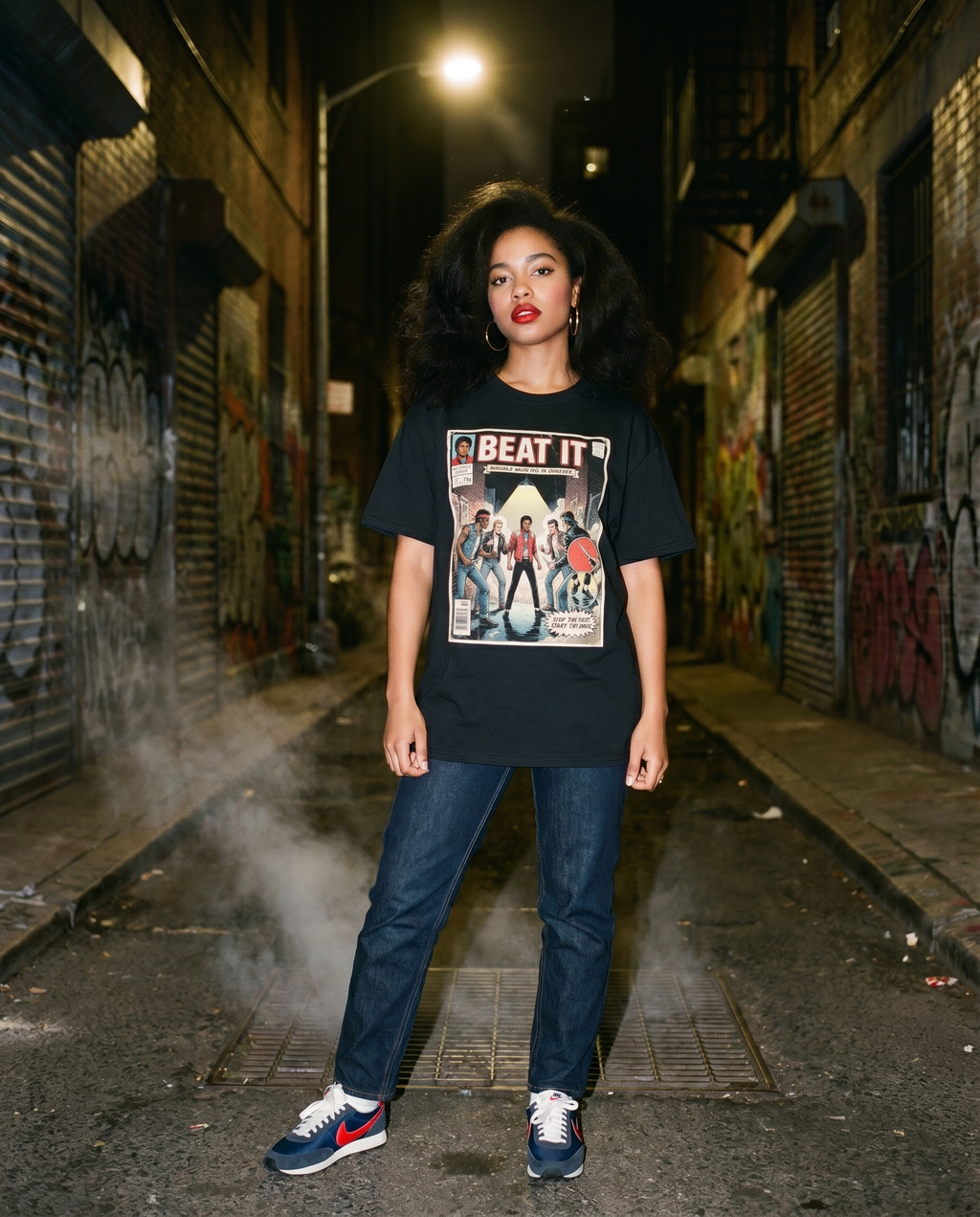 Michael Jackson Beat It Comic Tee