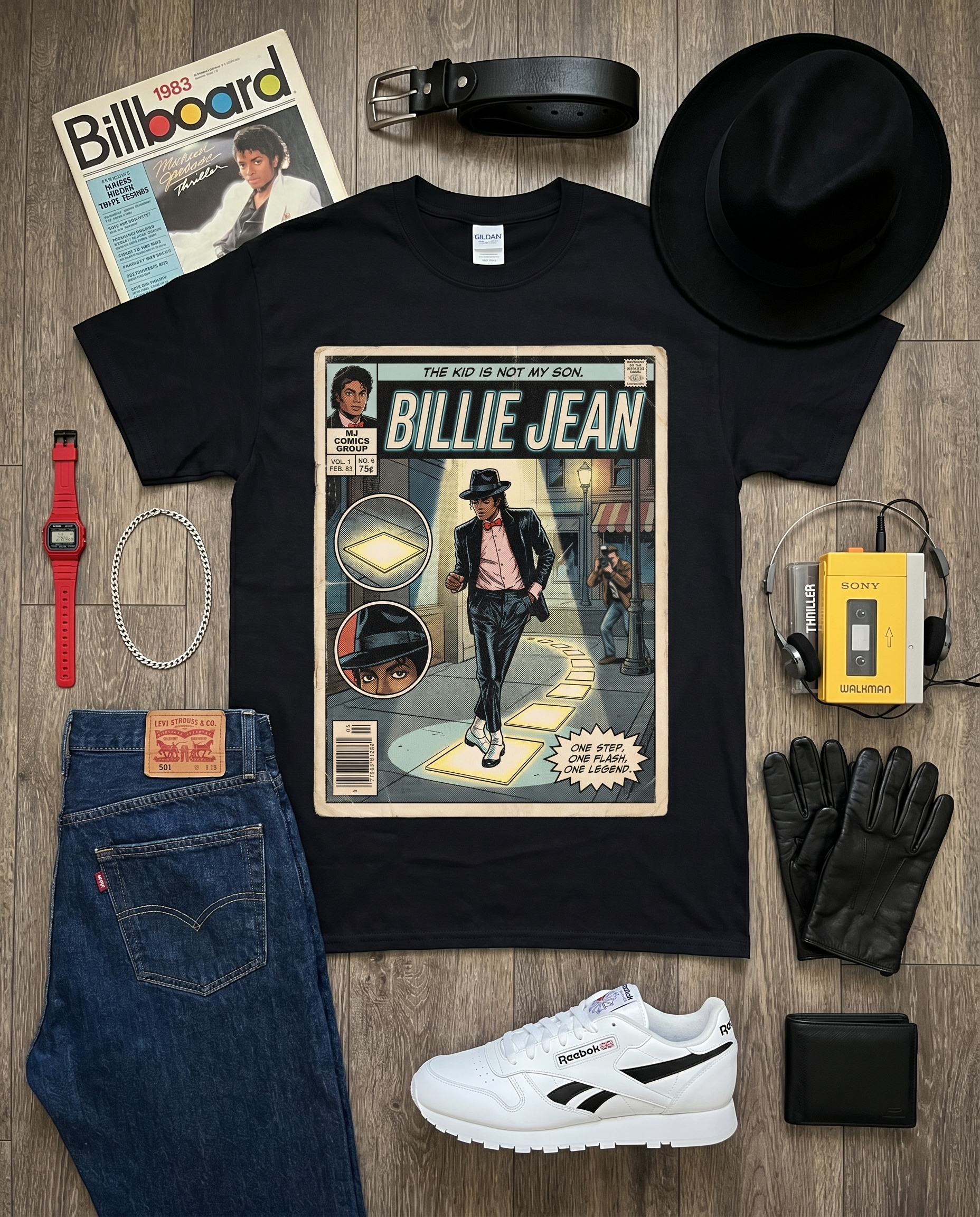 Michael Jackson Billie Jean Comic Tee