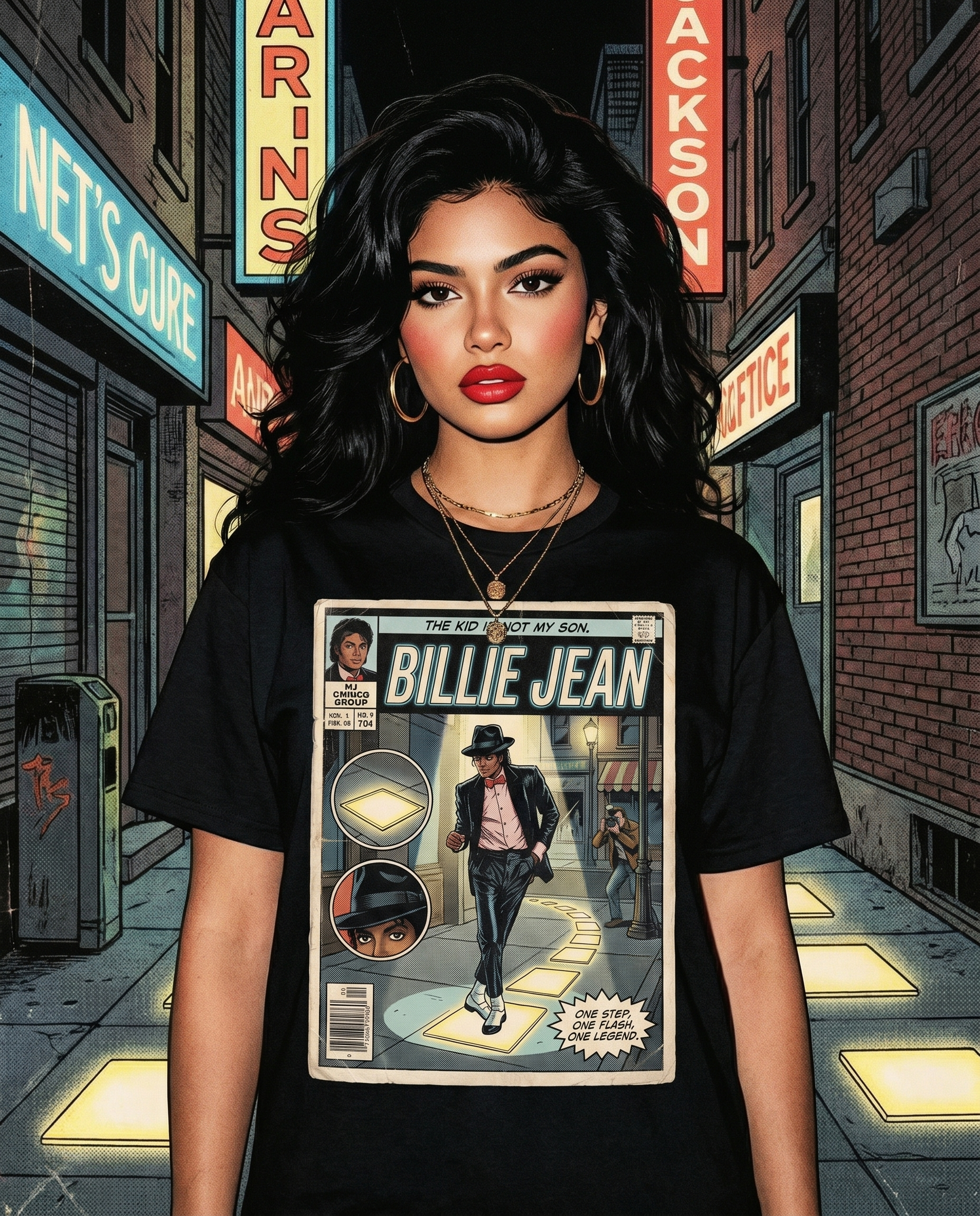 Michael Jackson Billie Jean Comic Tee
