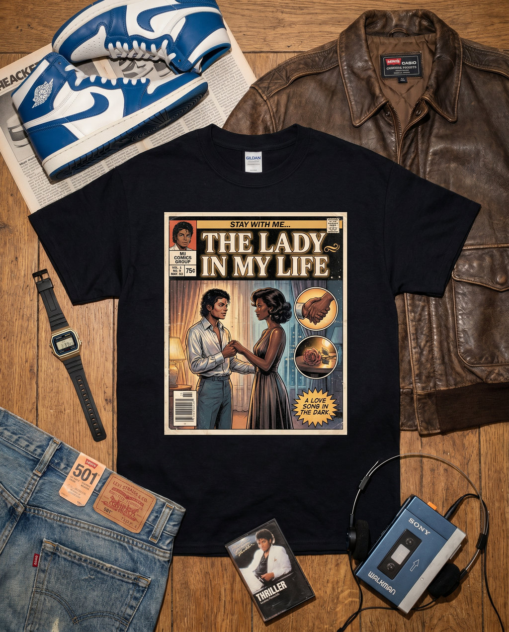 Michael Jackson Lady In My Life Comic Tee
