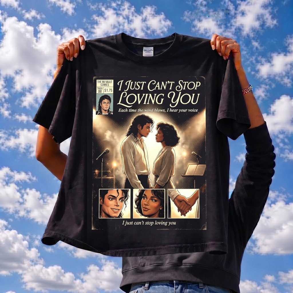 Michael Jackson I Just Can't Stop Loving You Comic Tee