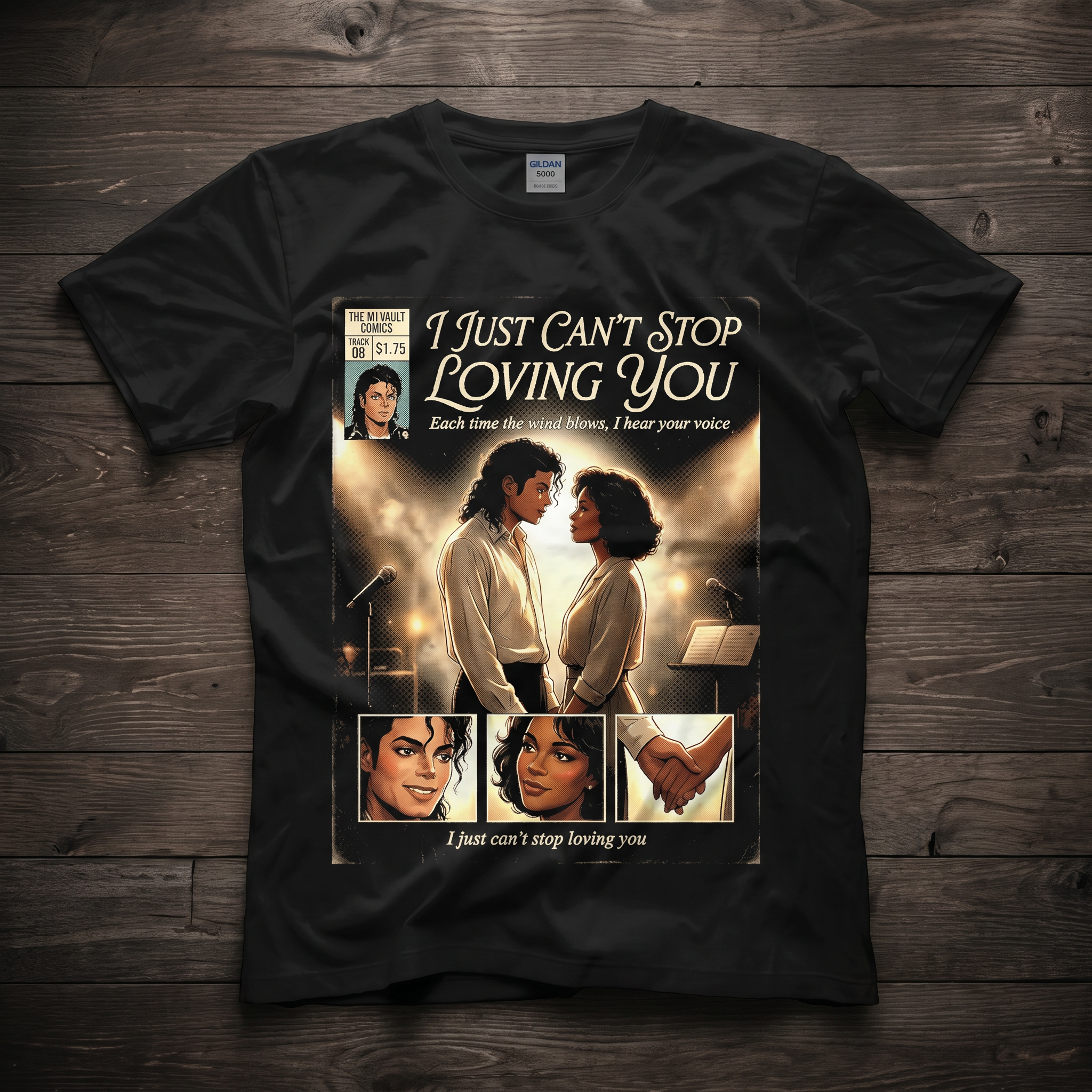 Michael Jackson I Just Can't Stop Loving You Comic Tee