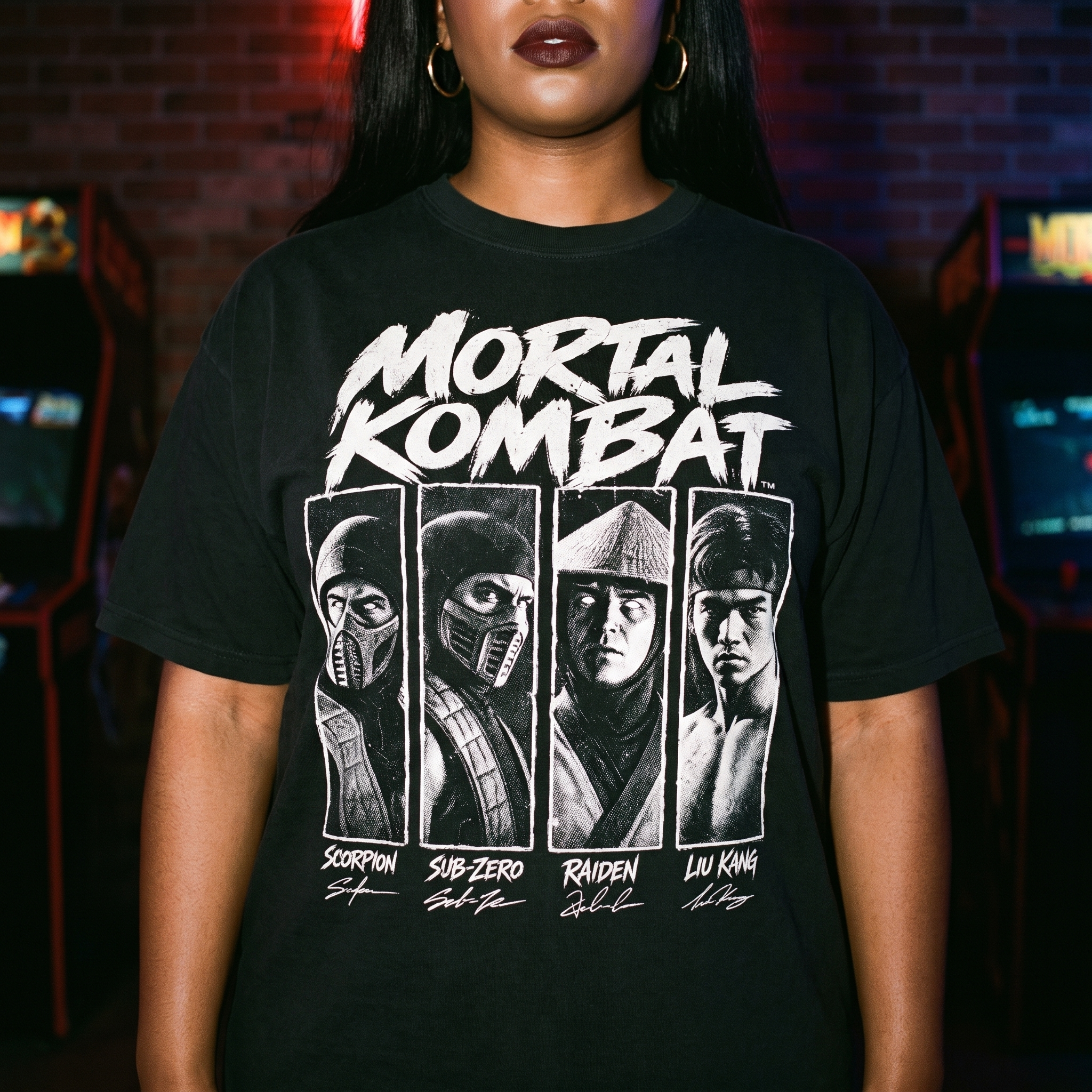 Mortal Kombat Characters Halftone Gaming Unisex T-Shirt
