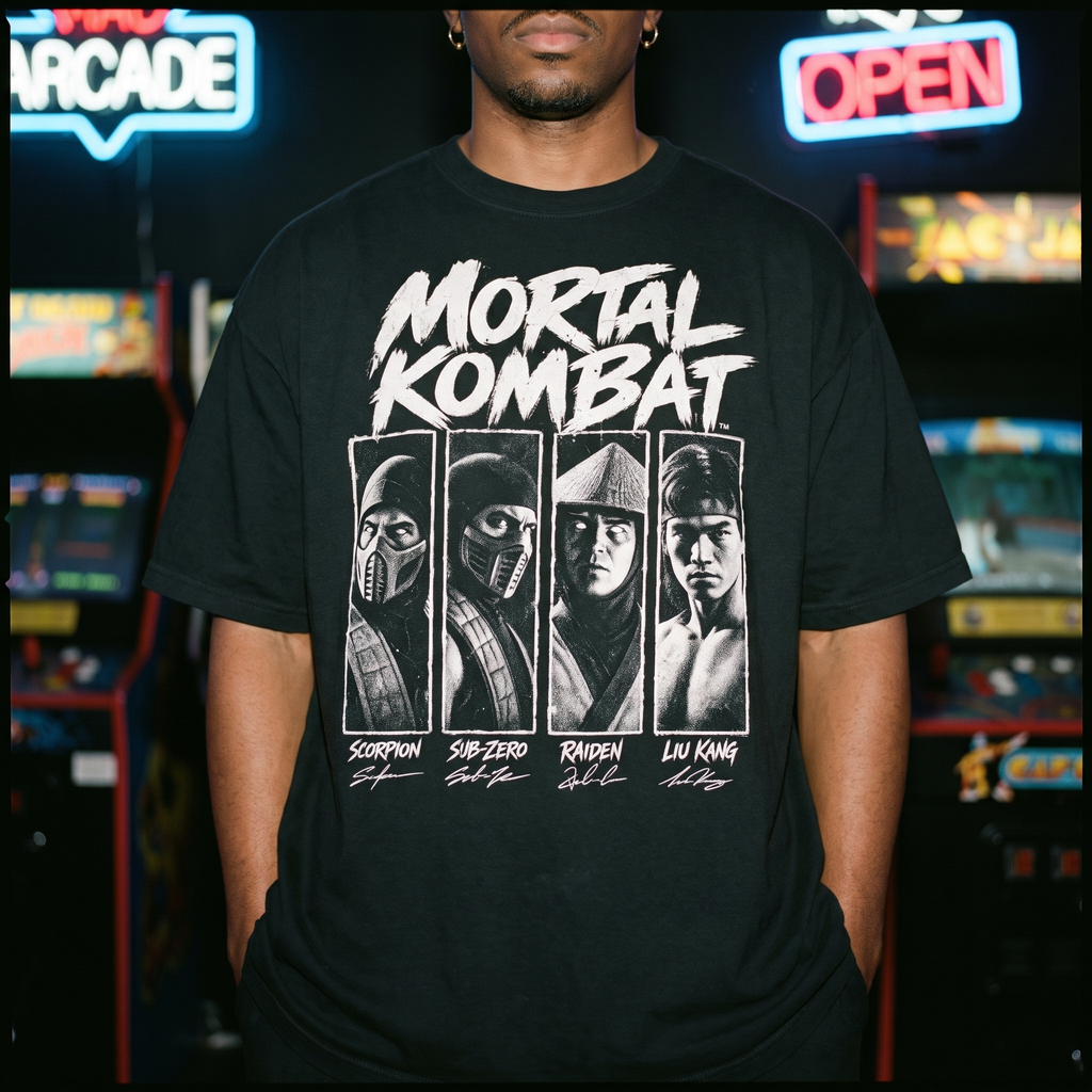 Mortal Kombat Characters Halftone Gaming Unisex T-Shirt