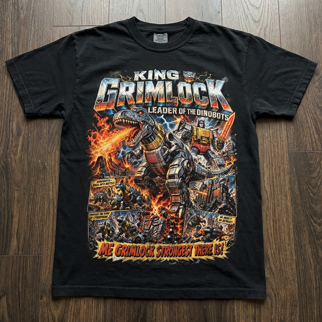 King Grimlock Dinobot T-Shirt | Retro Transformers Comic Tee