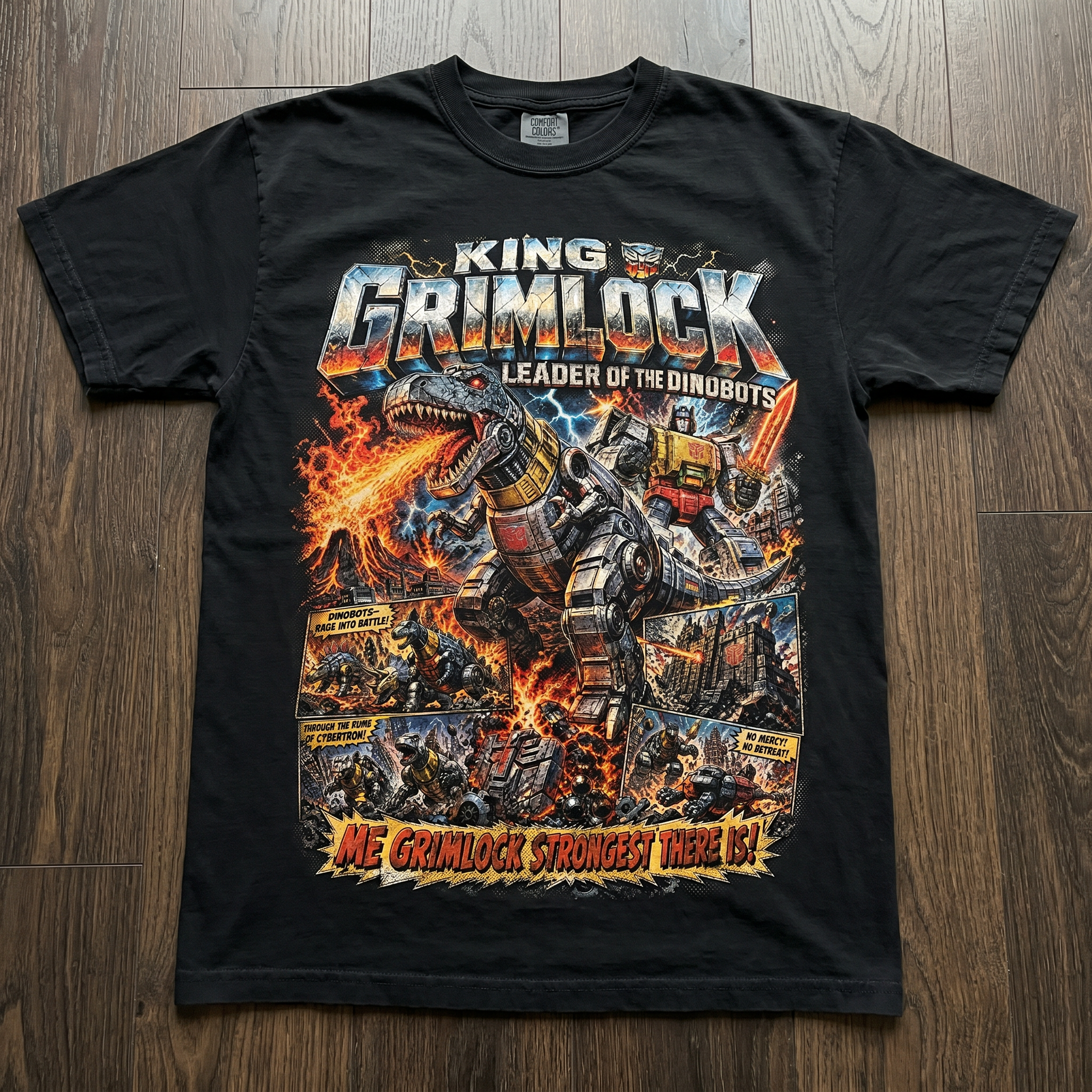 King Grimlock Dinobot T-Shirt | Retro Transformers Comic Tee