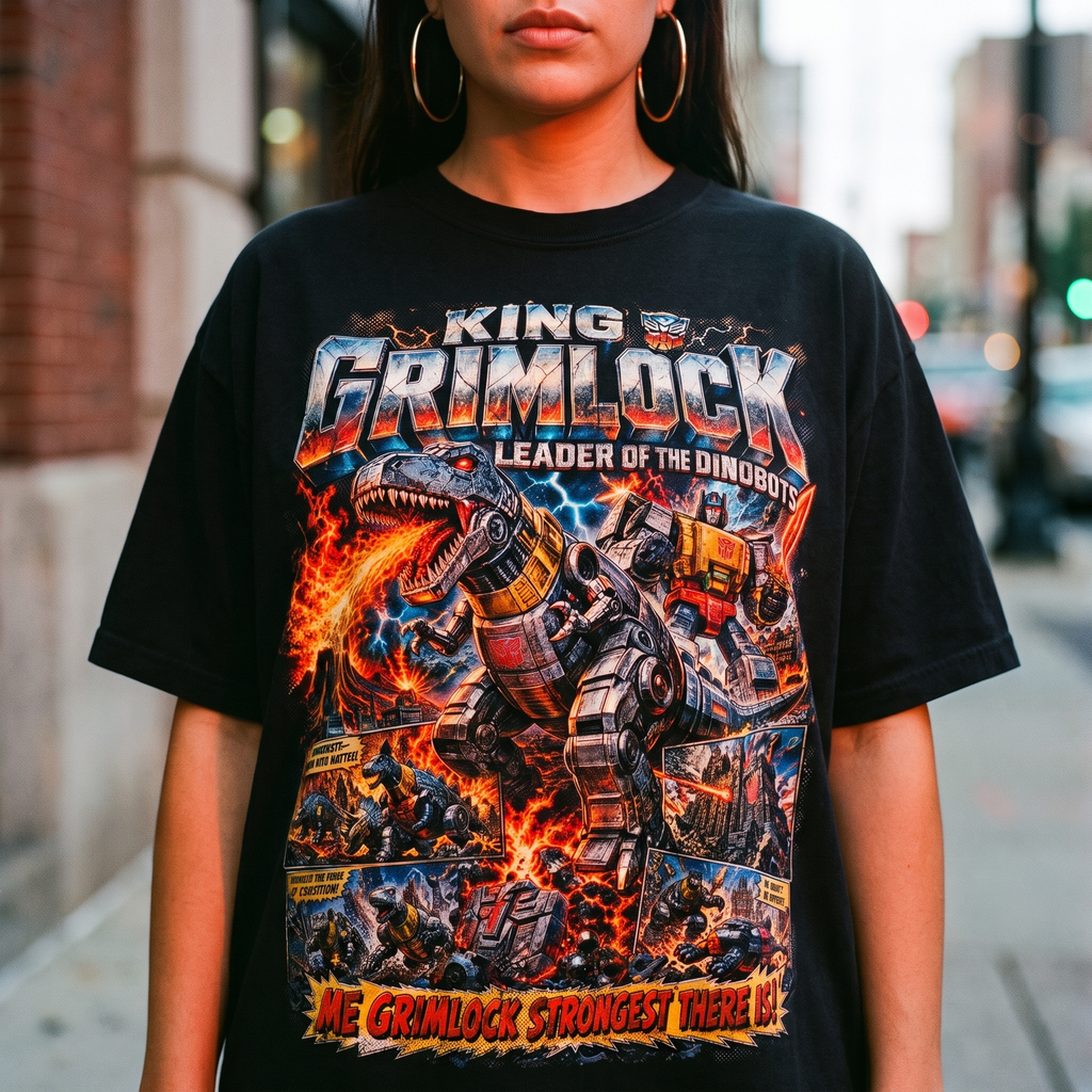 King Grimlock Dinobot T-Shirt | Retro Transformers Comic Tee
