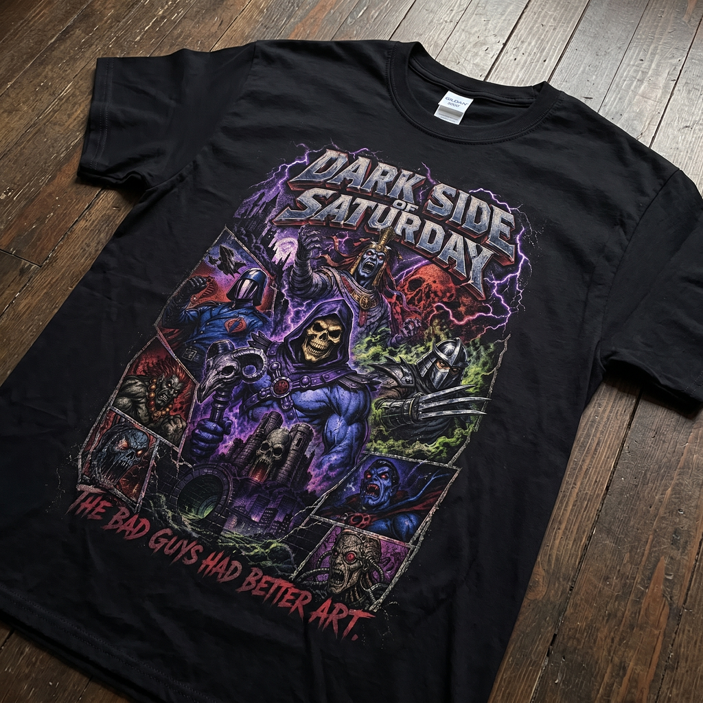 Dark Side of Saturday Villains Tee | Retro 80s Cartoon Bad Guys Shirt