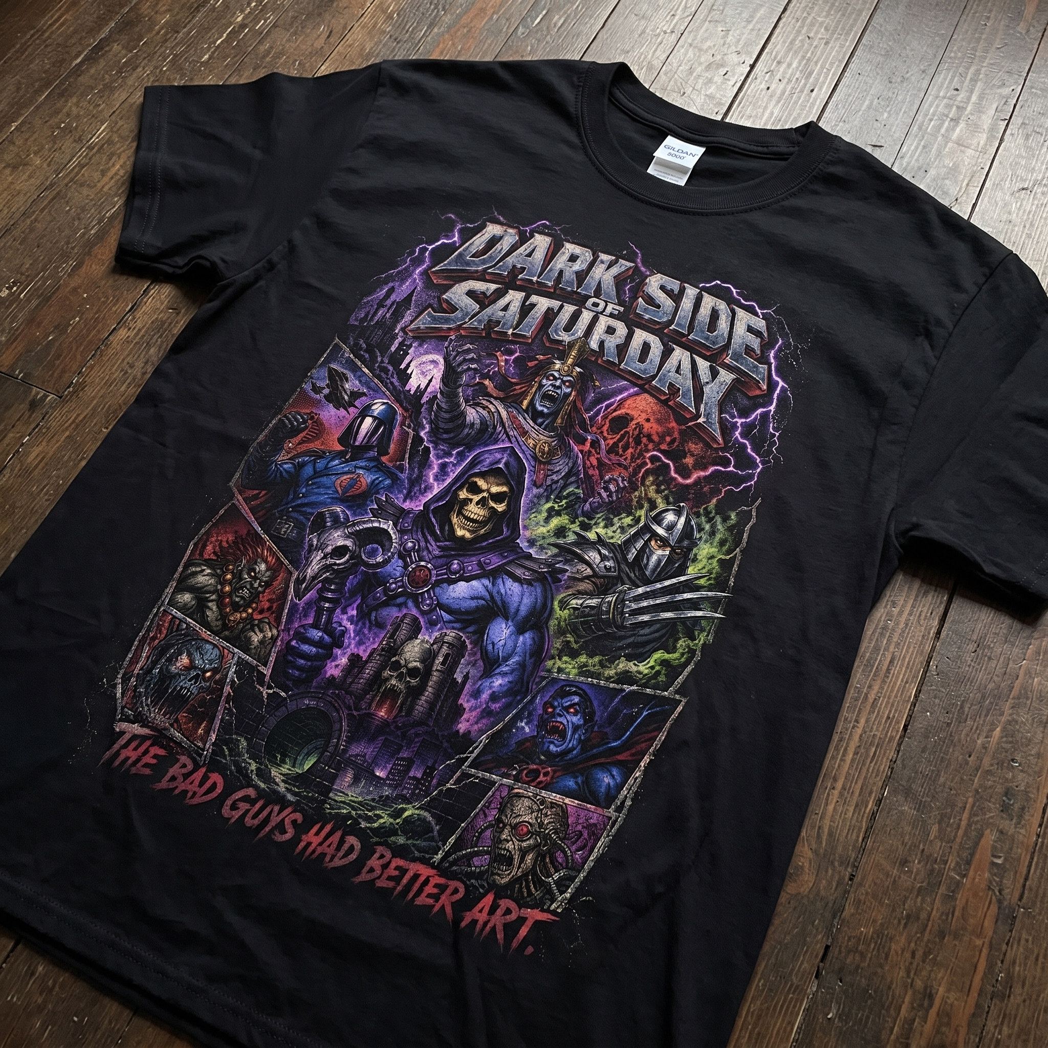 Dark Side of Saturday Villains Tee | Retro 80s Cartoon Bad Guys Shirt