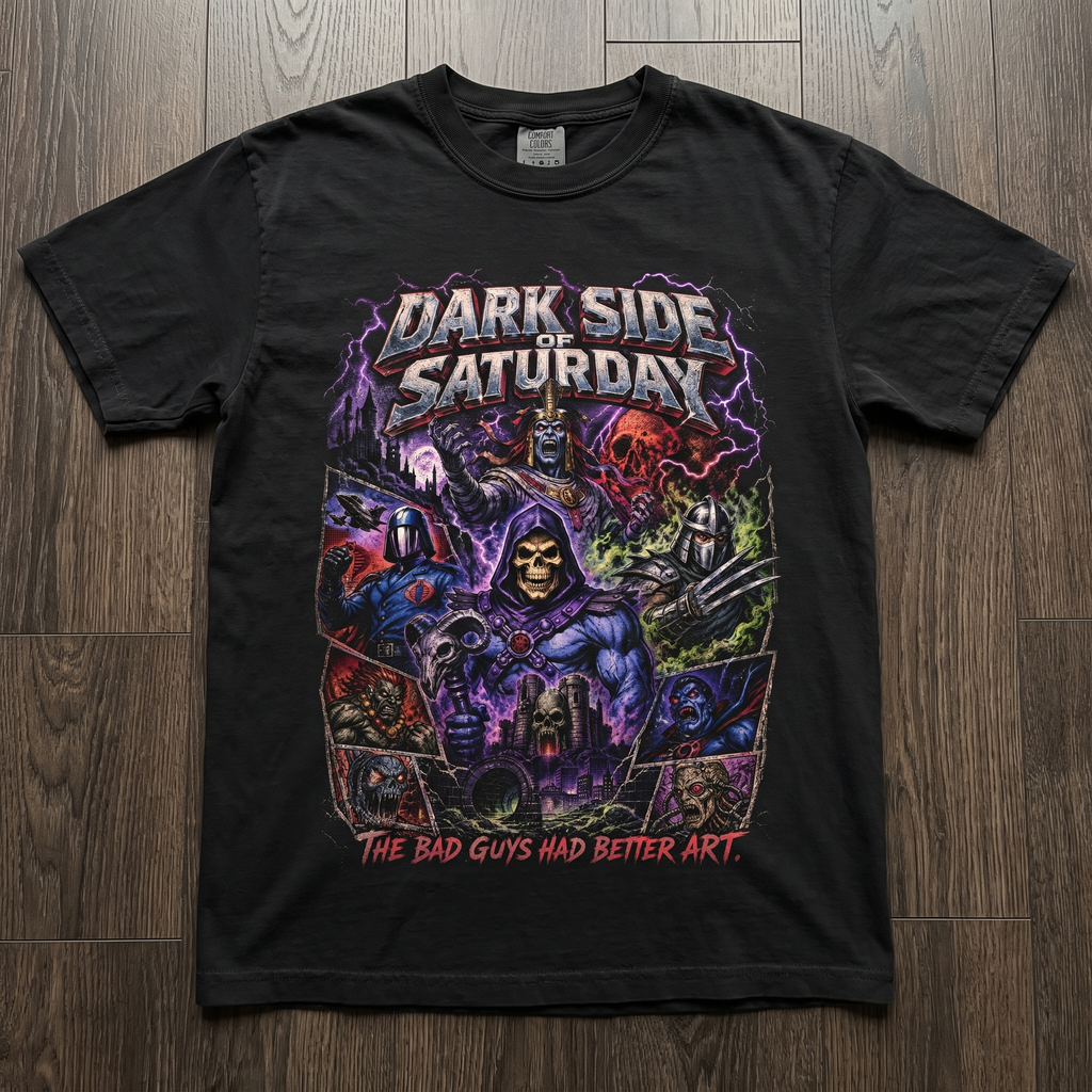 Dark Side of Saturday Villains Tee | Retro 80s Cartoon Bad Guys Shirt