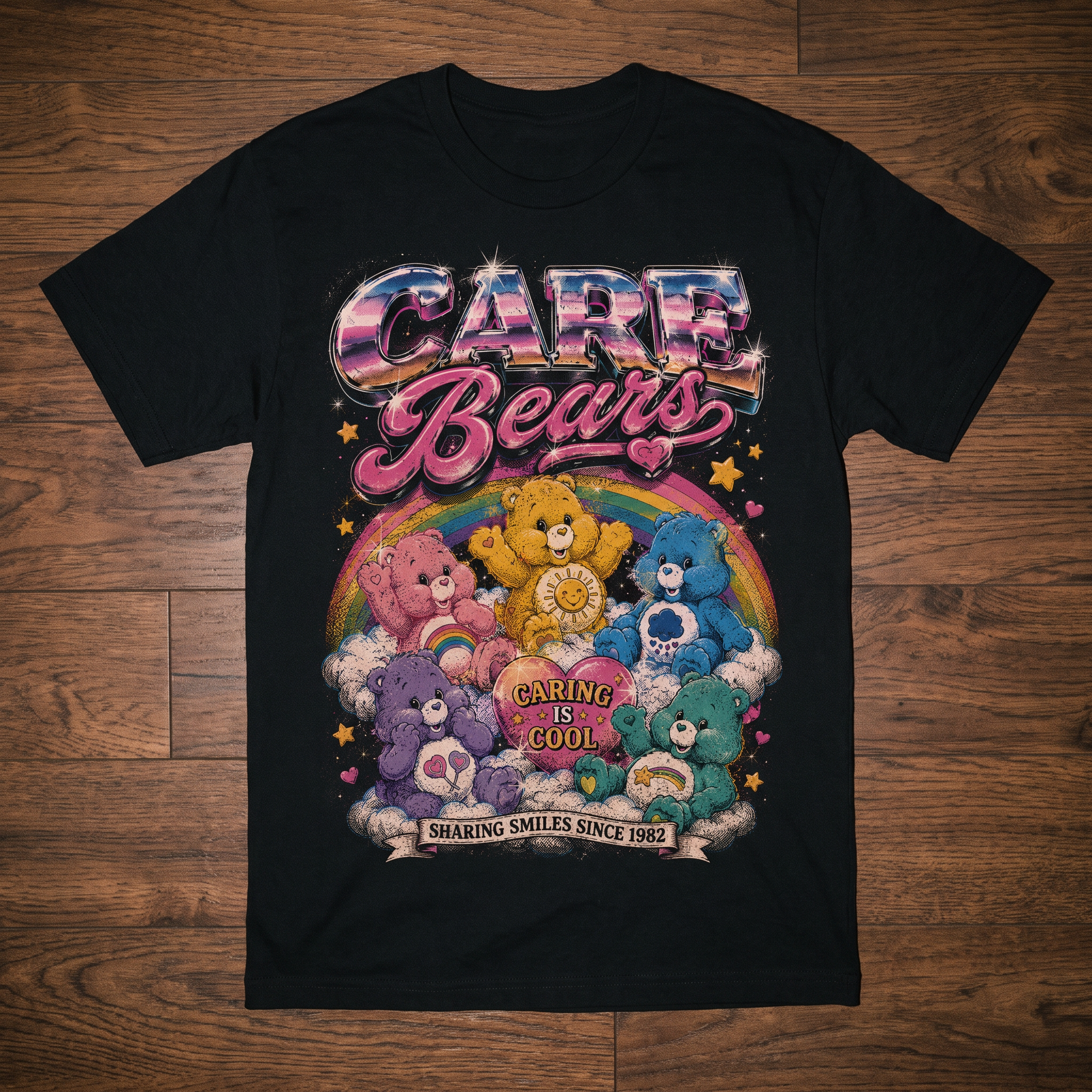 Care Bears Glitter Graphic Tee | Retro 80s Cartoon Unisex Shirt