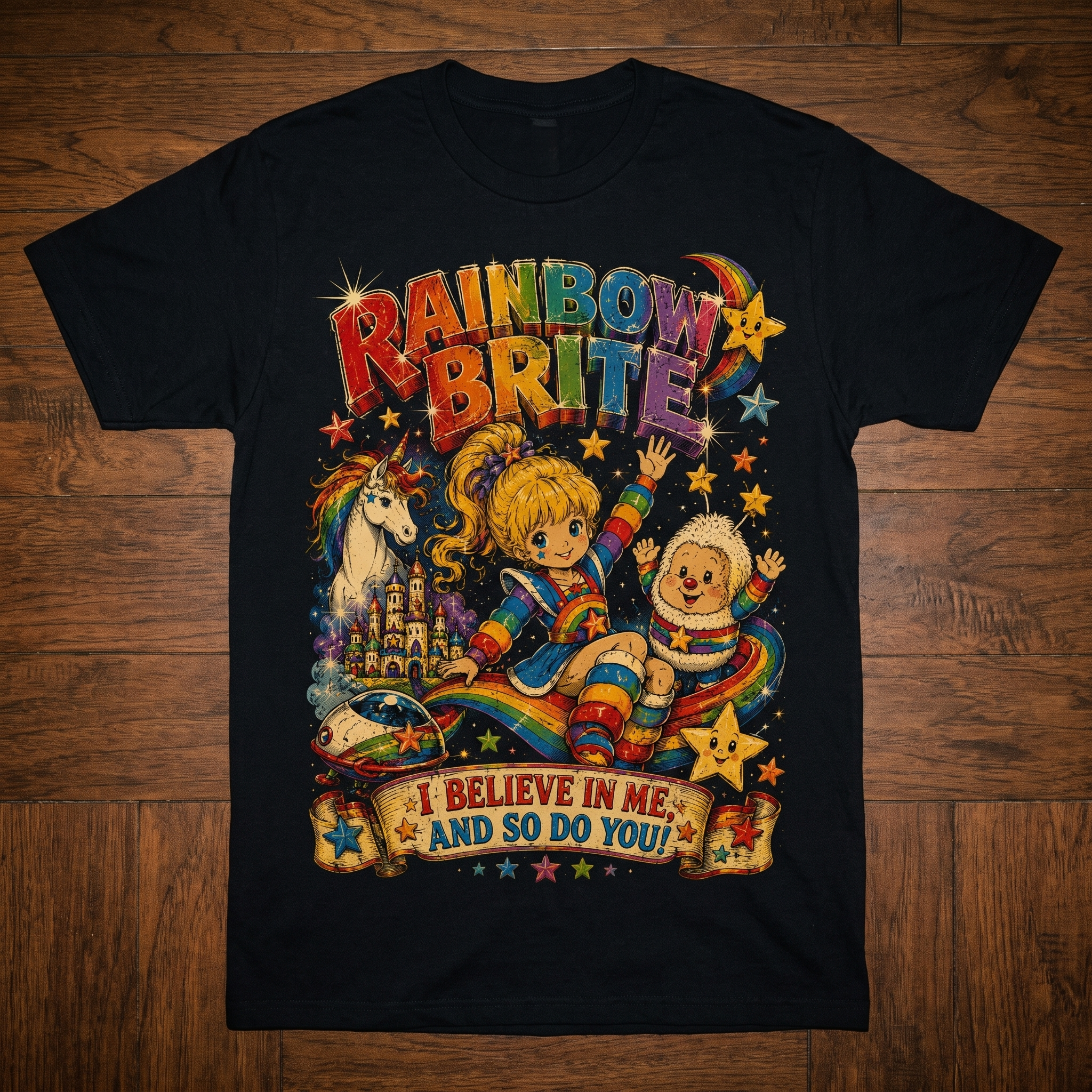 Rainbow Brite Vintage Tee | Retro 80s Cartoon Distressed Shirt