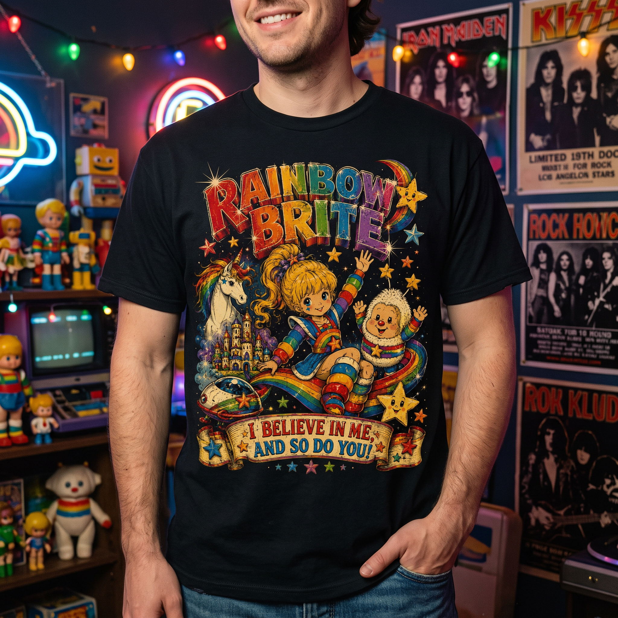 Rainbow Brite Vintage Tee | Retro 80s Cartoon Distressed Shirt