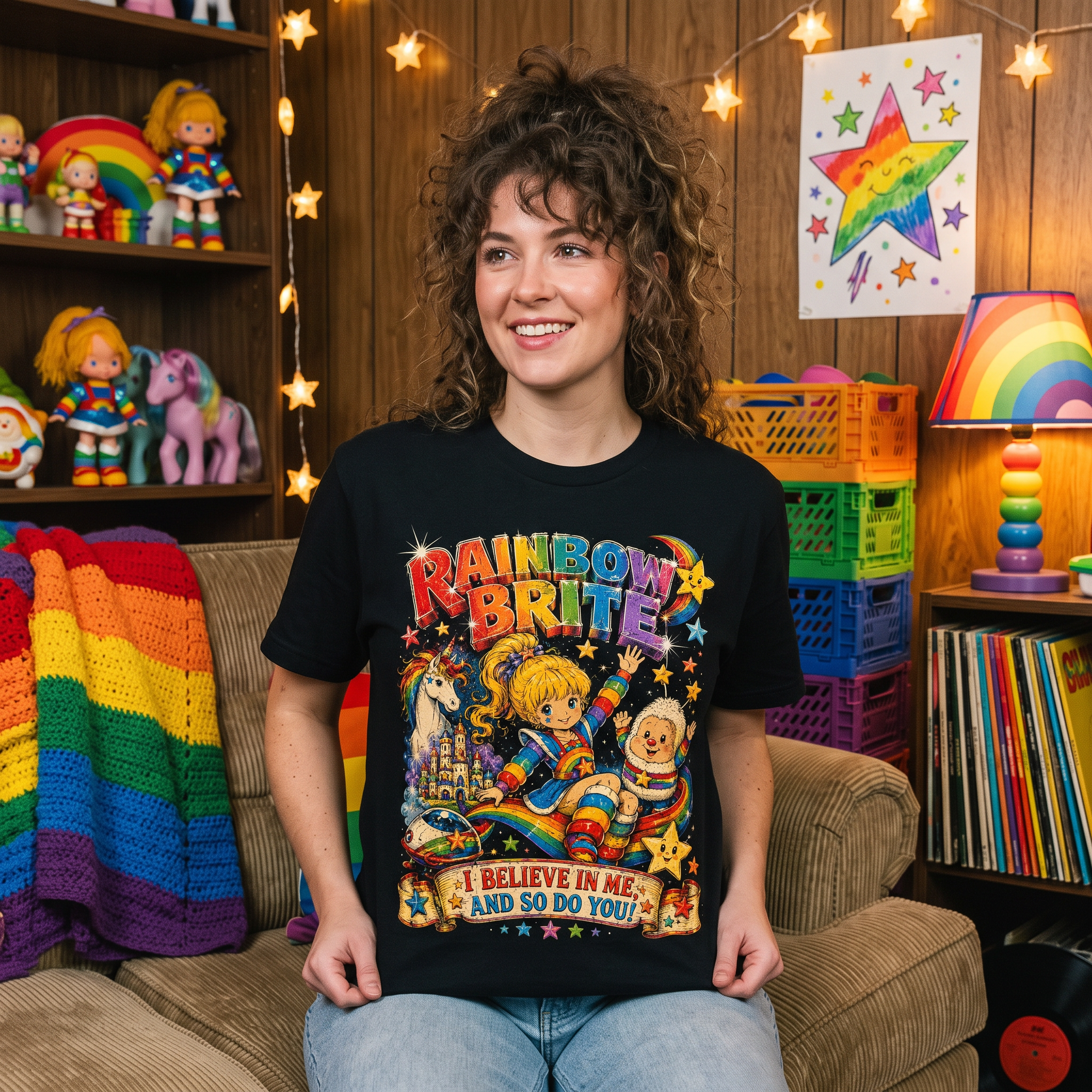 Rainbow Brite Vintage Tee | Retro 80s Cartoon Distressed Shirt