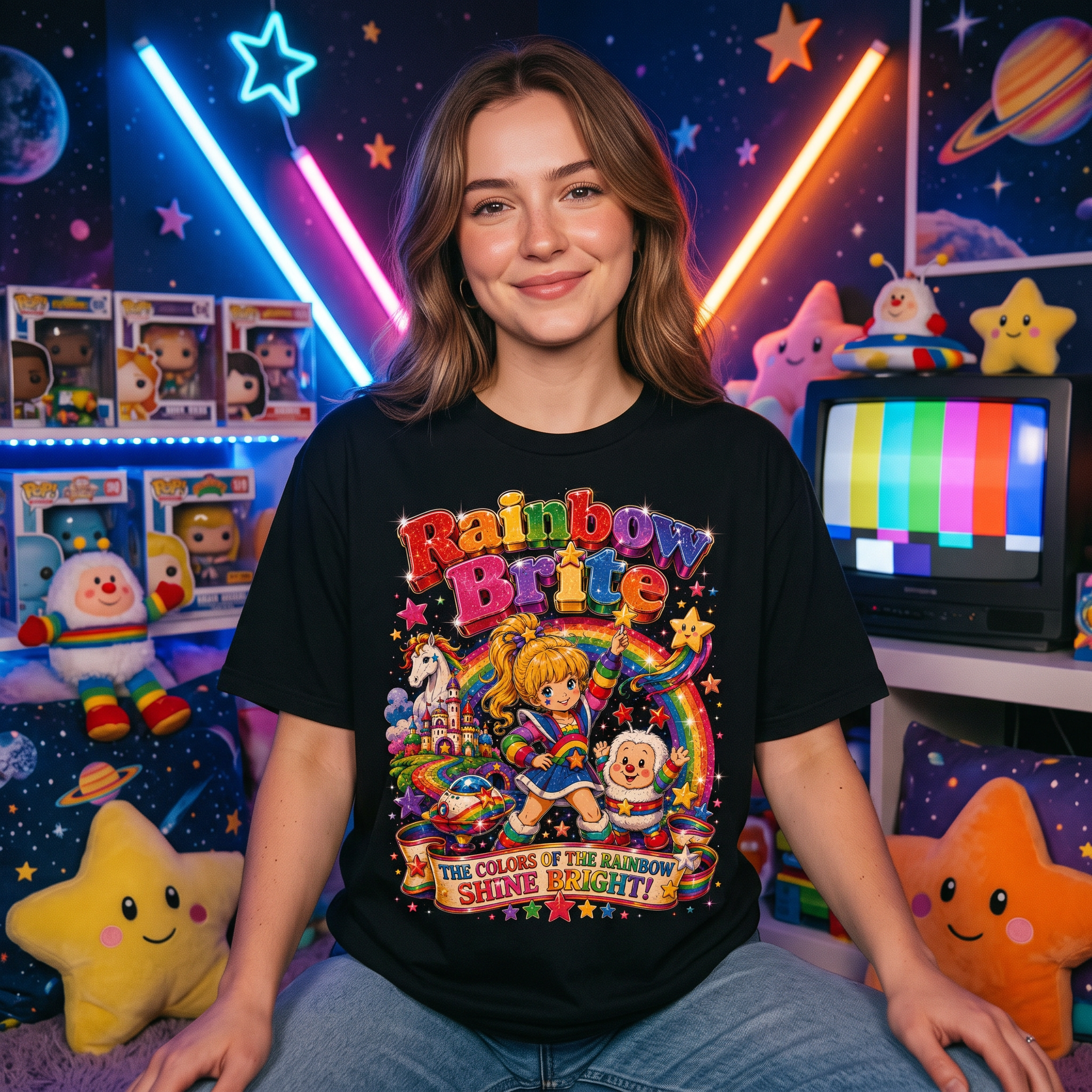 Rainbow Brite Sparkle Tee | Retro 80s Cartoon Unisex T-Shirt