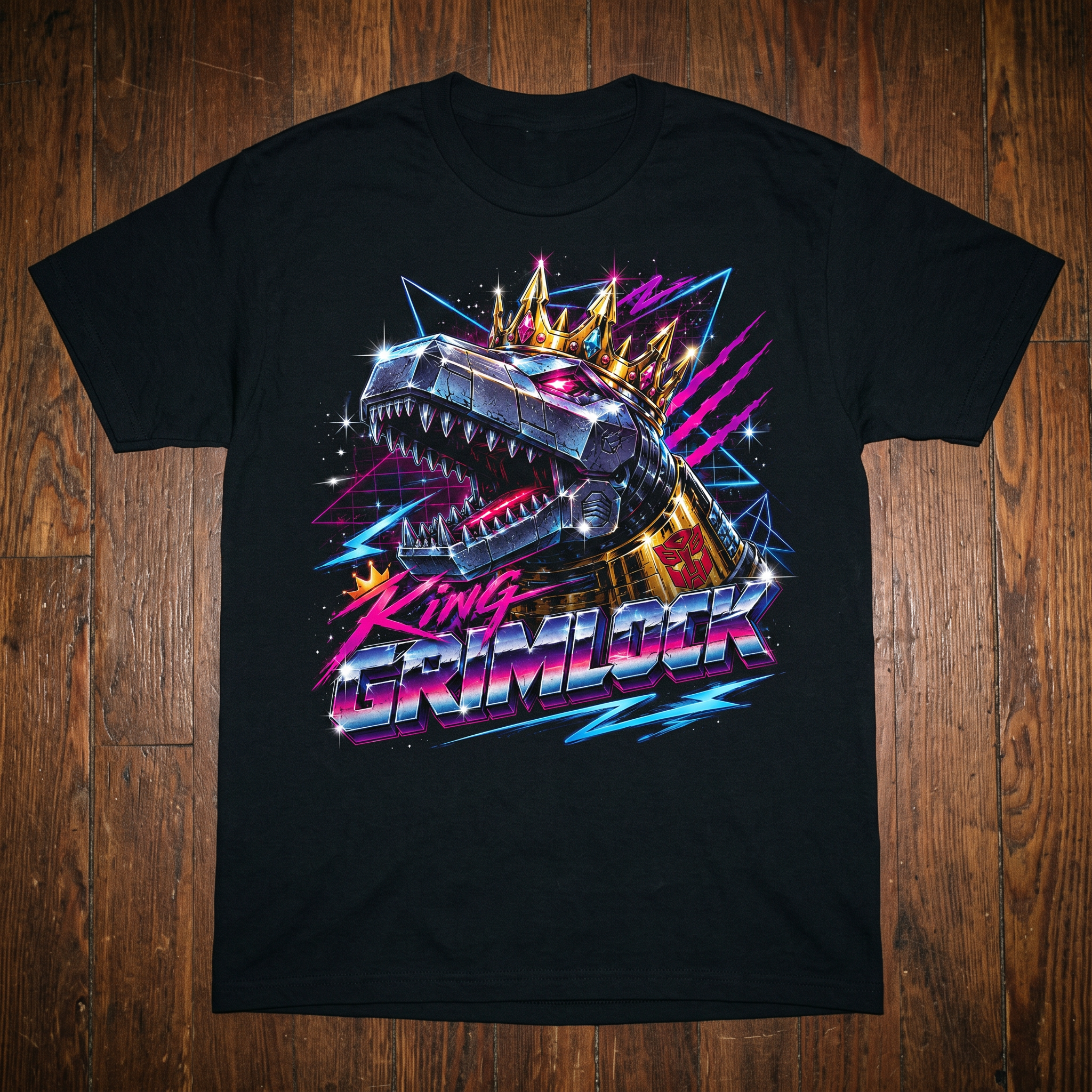 King Dino Robot Graphic Tee | Retro 80s Vaporwave Robot Shirt