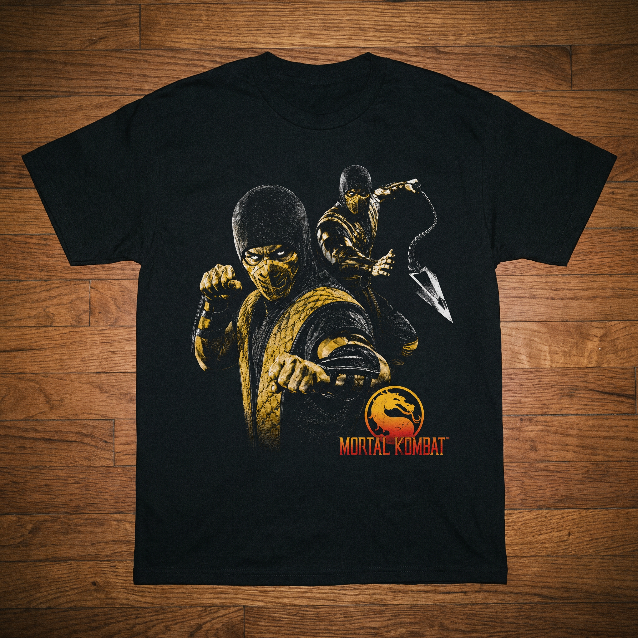 Mortal Kombat Scorpion Halftone Gaming Unisex T-Shirt
