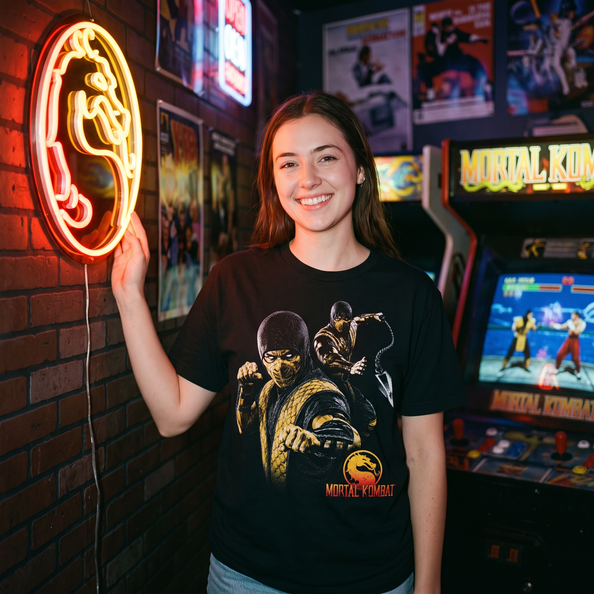 Mortal Kombat Scorpion Halftone Gaming Unisex T-Shirt