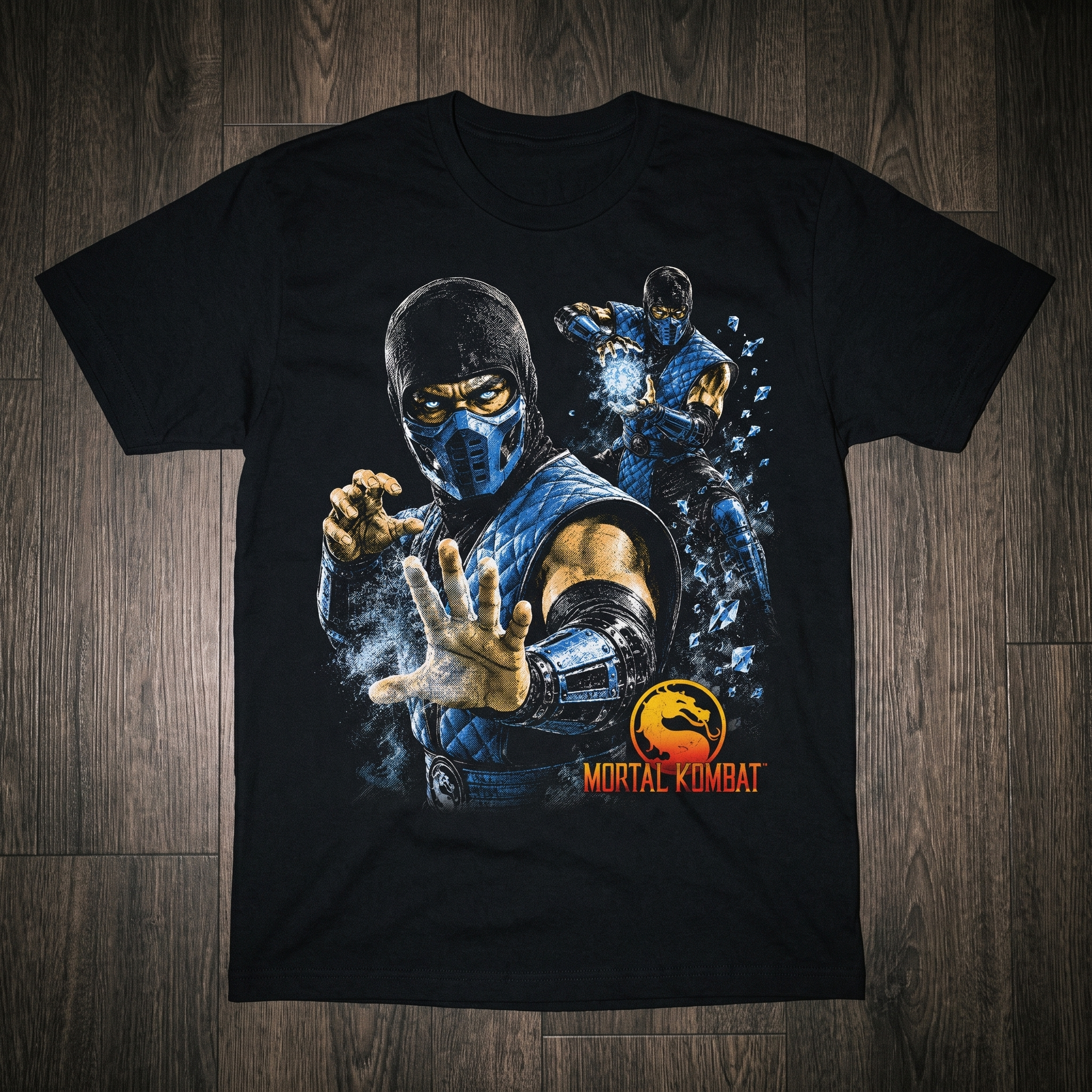 Sub-Zero Mortal Kombat Halftone Gaming Graphic Unisex T-Shirt