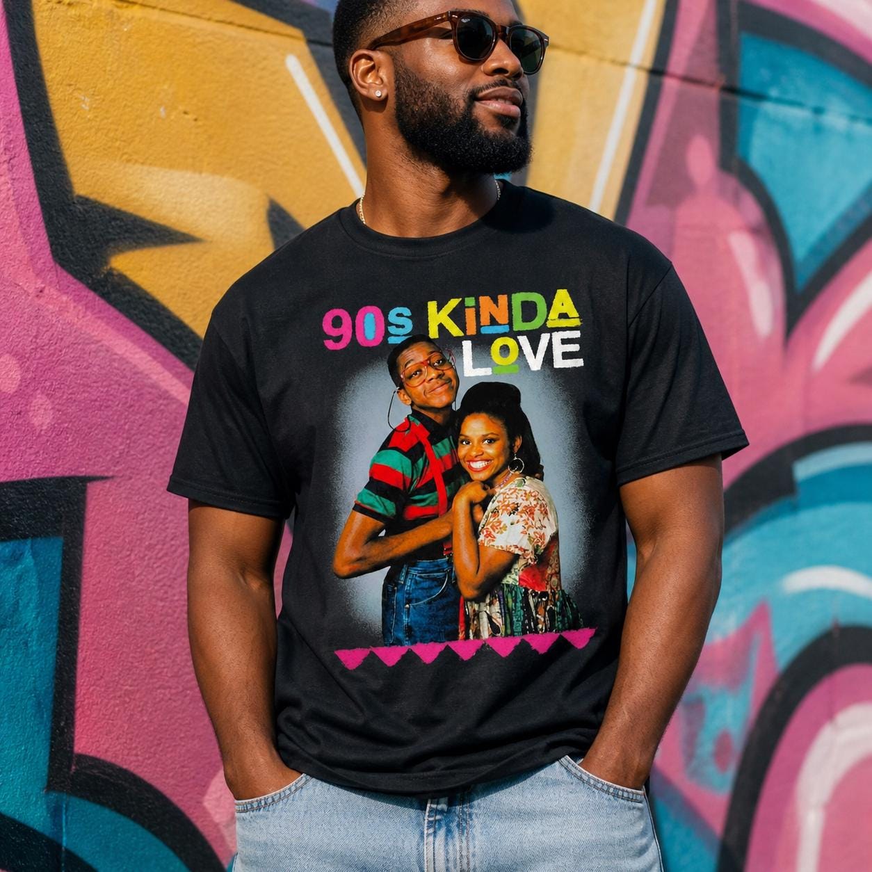 90s Kinda Love | Steve Urkel and Myra Shirt, Family Matters Sitcom Tee