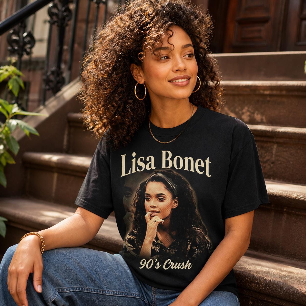 90s Crush | Lisa Bonet Shirt, Vintage Editorial Portrait Tee, Retro 90s Tee
