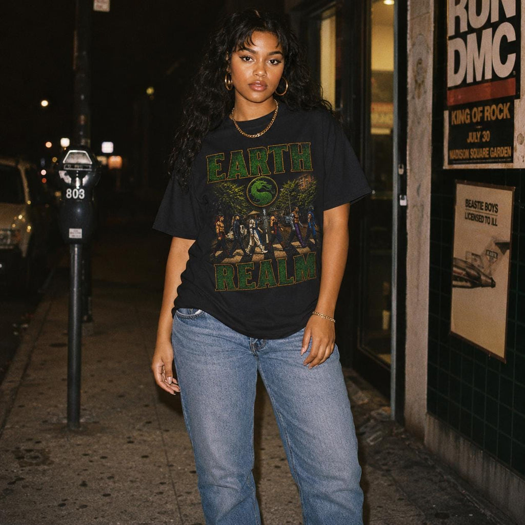 Mortal Kombat Earth Realm Tee | Vintage Gaming Fighter Unisex Shirt