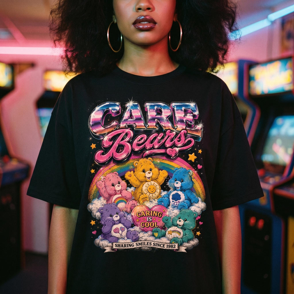 Care Bears Glitter Graphic Tee | Retro 80s Cartoon Unisex Shirt