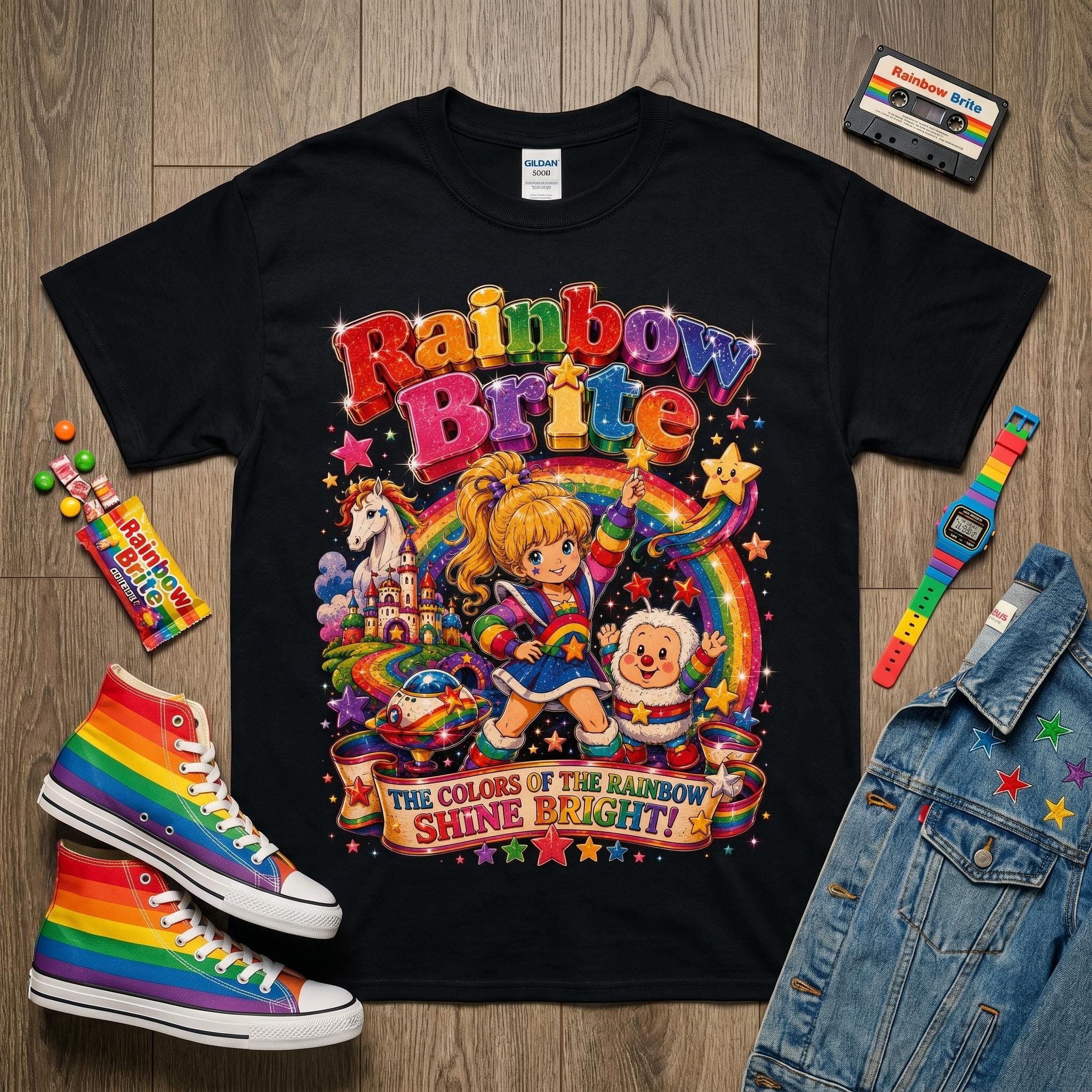 Rainbow Brite Sparkle Tee | Retro 80s Cartoon Unisex T-Shirt
